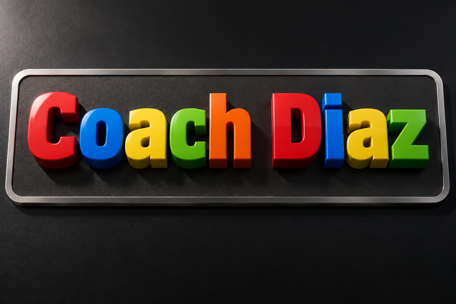 "Coach Diaz" — 3d Bold | AI Text Effect Generator