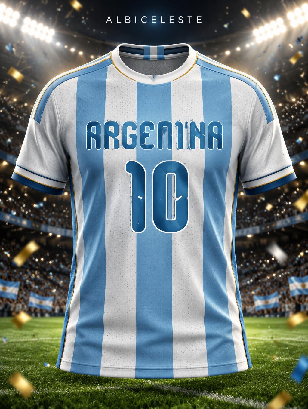 "ARGENTINA
10
ALBICELESTE" — Sports Football | AI Text Effect Generator