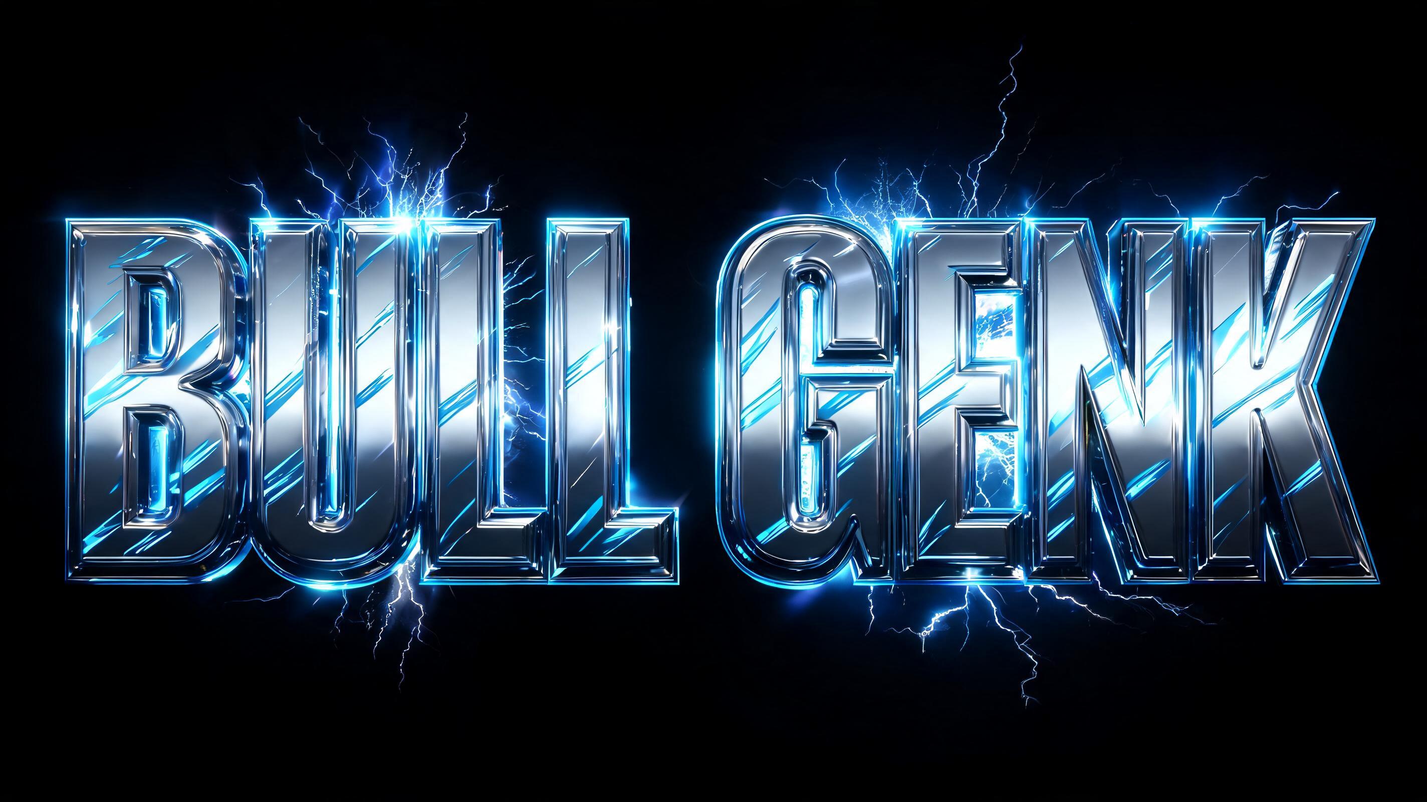 "BULL GENK" — Chrome Metal 3d | AI Text Effect Generator