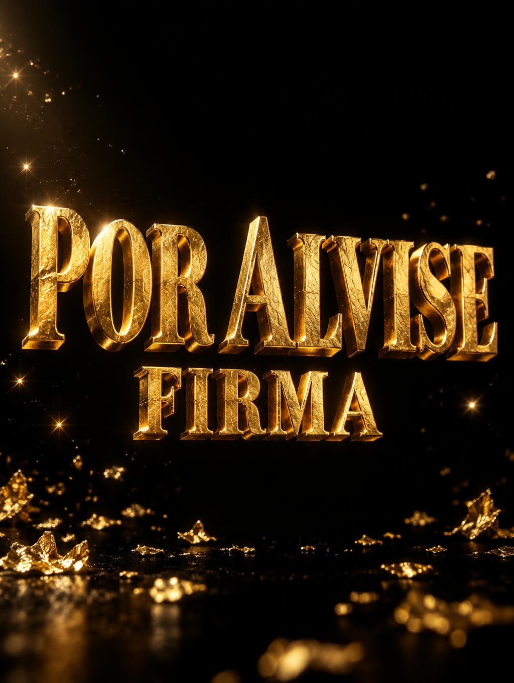 "POR ALVISE
     FIRMA" — Luxury Gold | AI Text Effect Generator