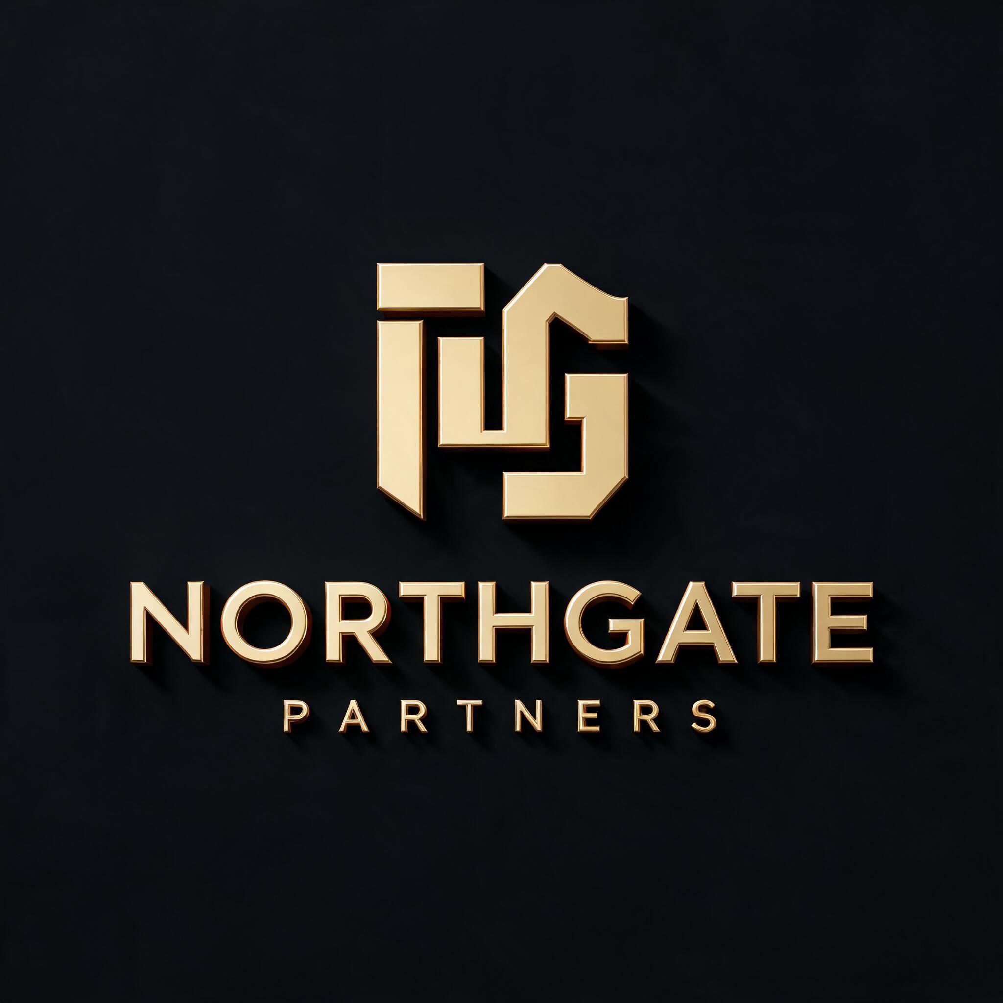 "NORTHGATE
PARTNERS" — 3d Bold Gold text effect