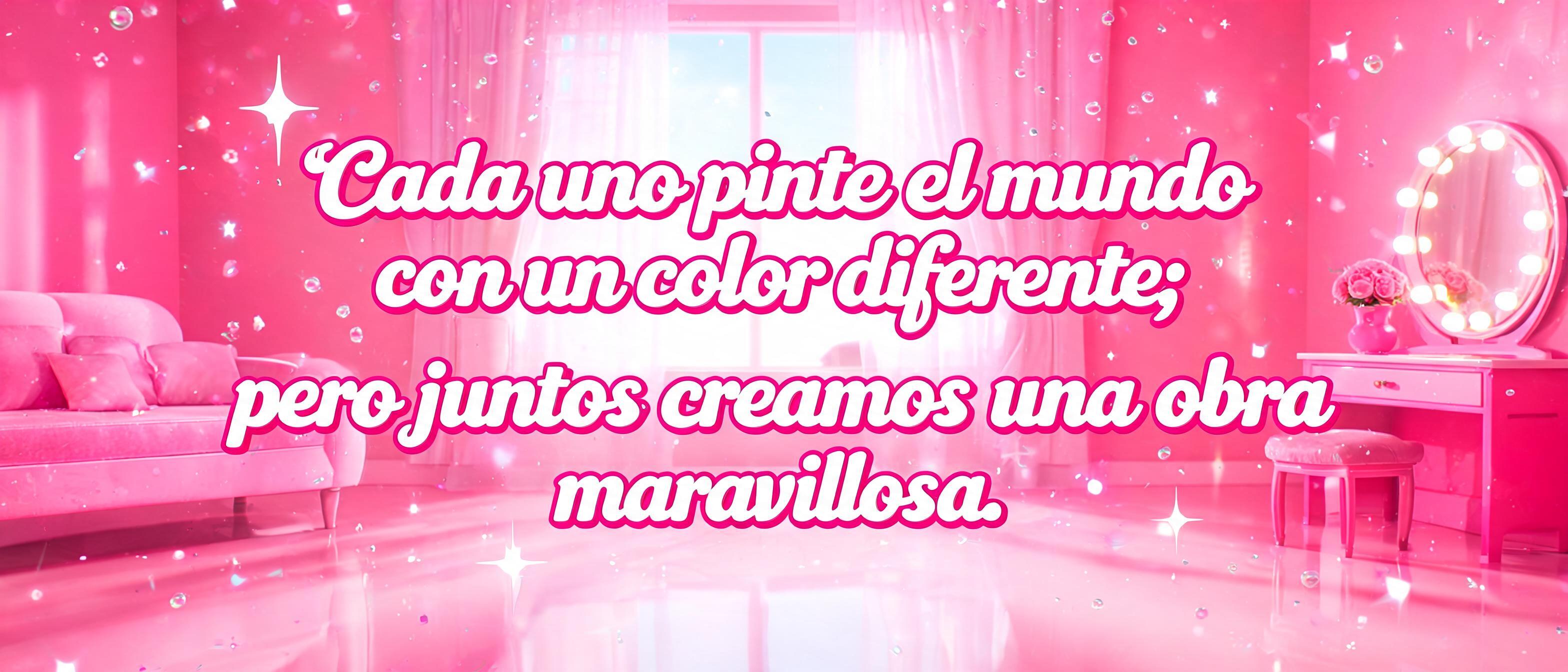 "“Cada uno pinta el mundo con un color diferente; pero juntos creamos una obra maravillosa.”" — Barbie | AI Text Effect Generator
