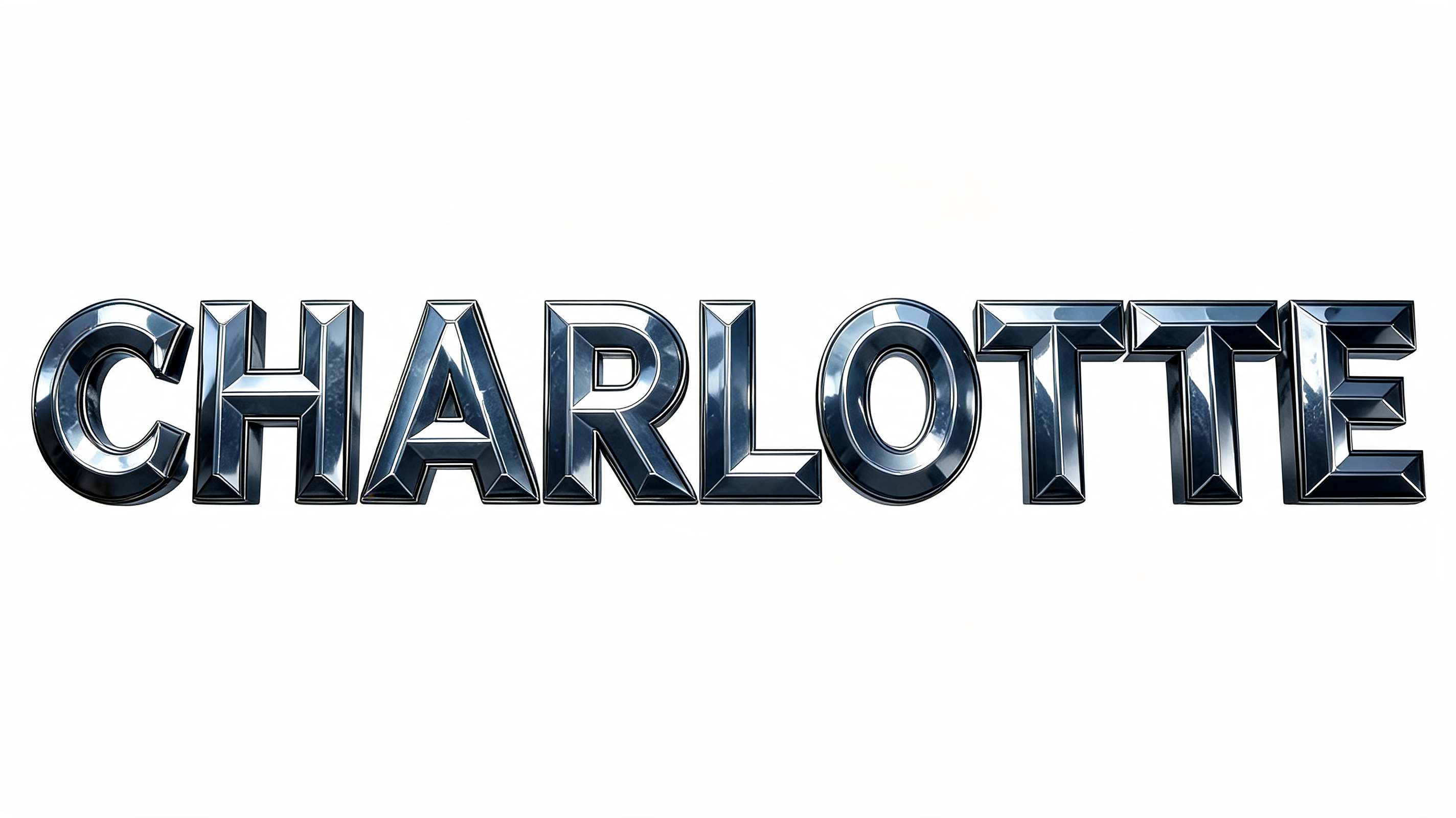 "CHARLOTTE" — Chrome Metal 3d | AI Text Effect Generator