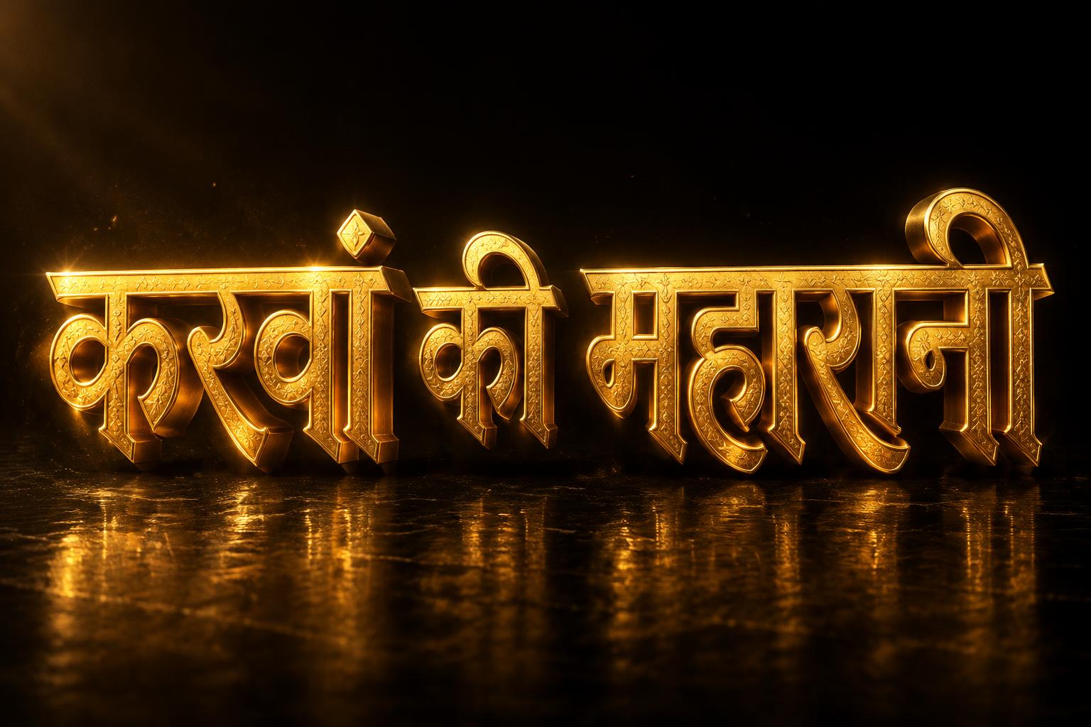 "करवां की महारानी" — 3d Bold Gold | AI Text Effect Generator
