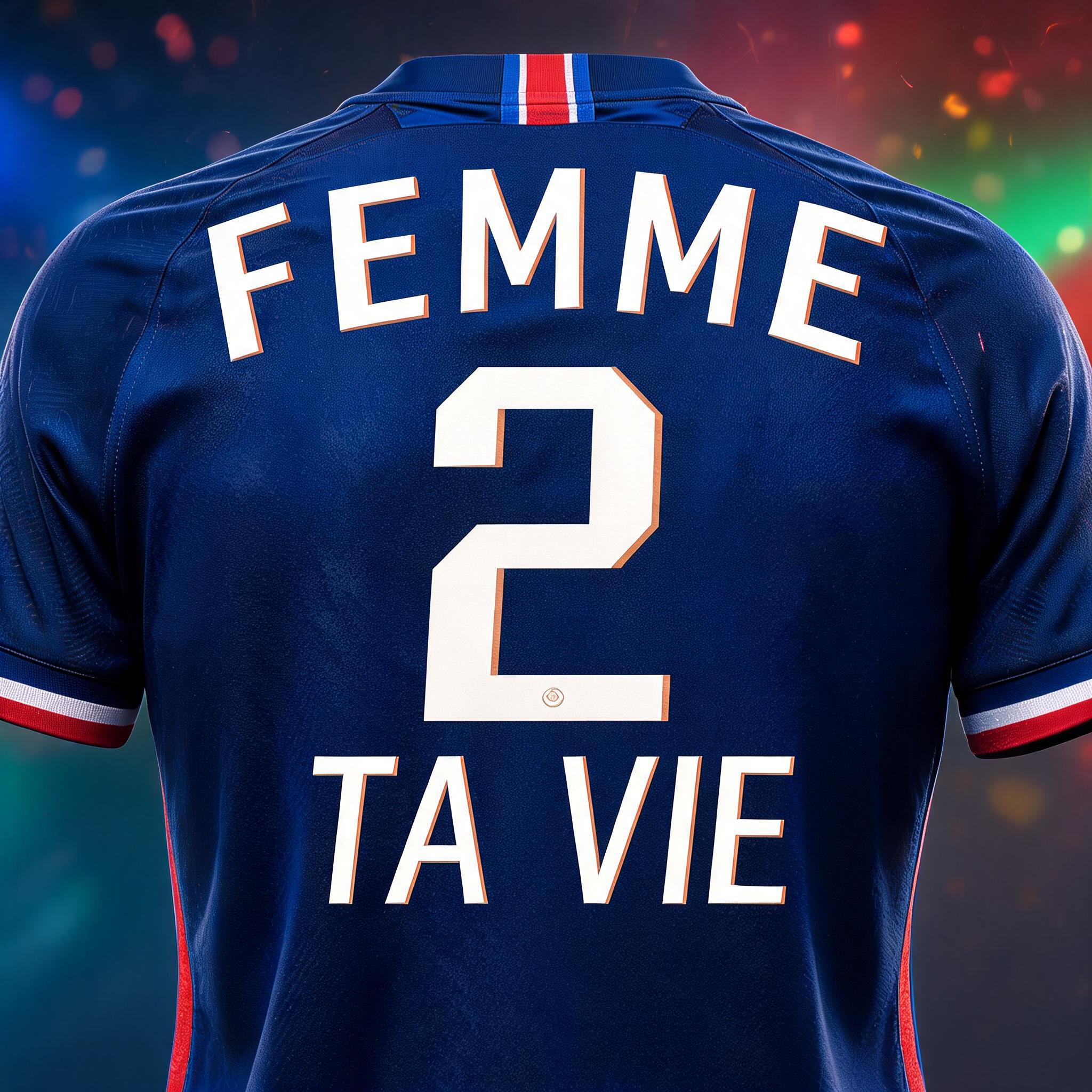 "Femme 
2
TA VIE" — Sports Football | AI Text Effect Generator