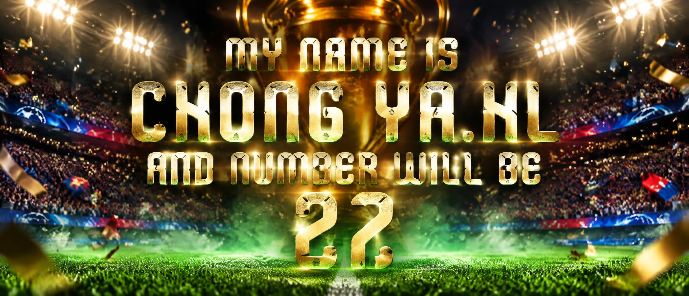 "my name is chong ya.hl and number will be 27" — Sports Football | AI Text Effect Generator