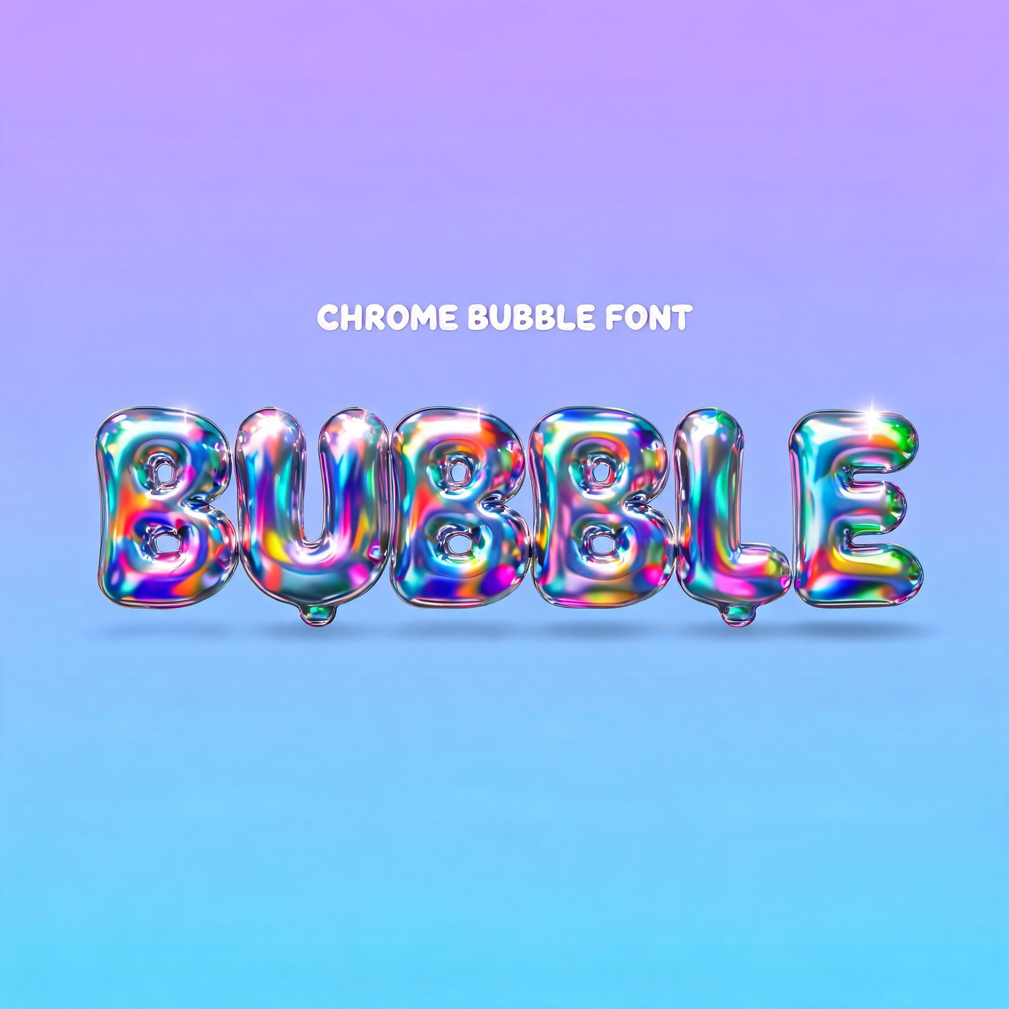 "BUBBLE
CHROME BUBBLE FONT" — Y2k Chrome | AI Text Effect Generator
