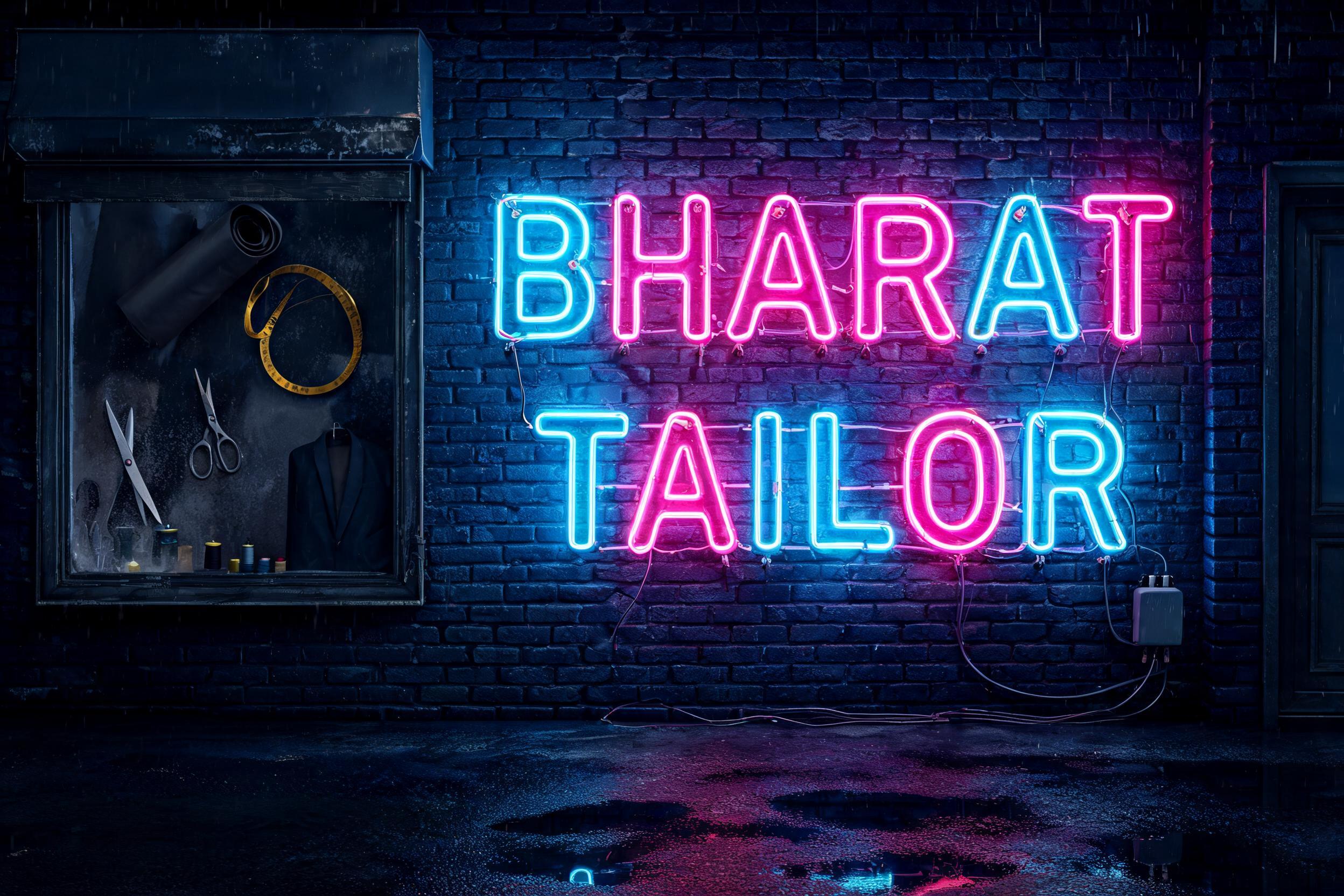 "Bharat Tailor" — Neon Glow | AI Text Effect Generator