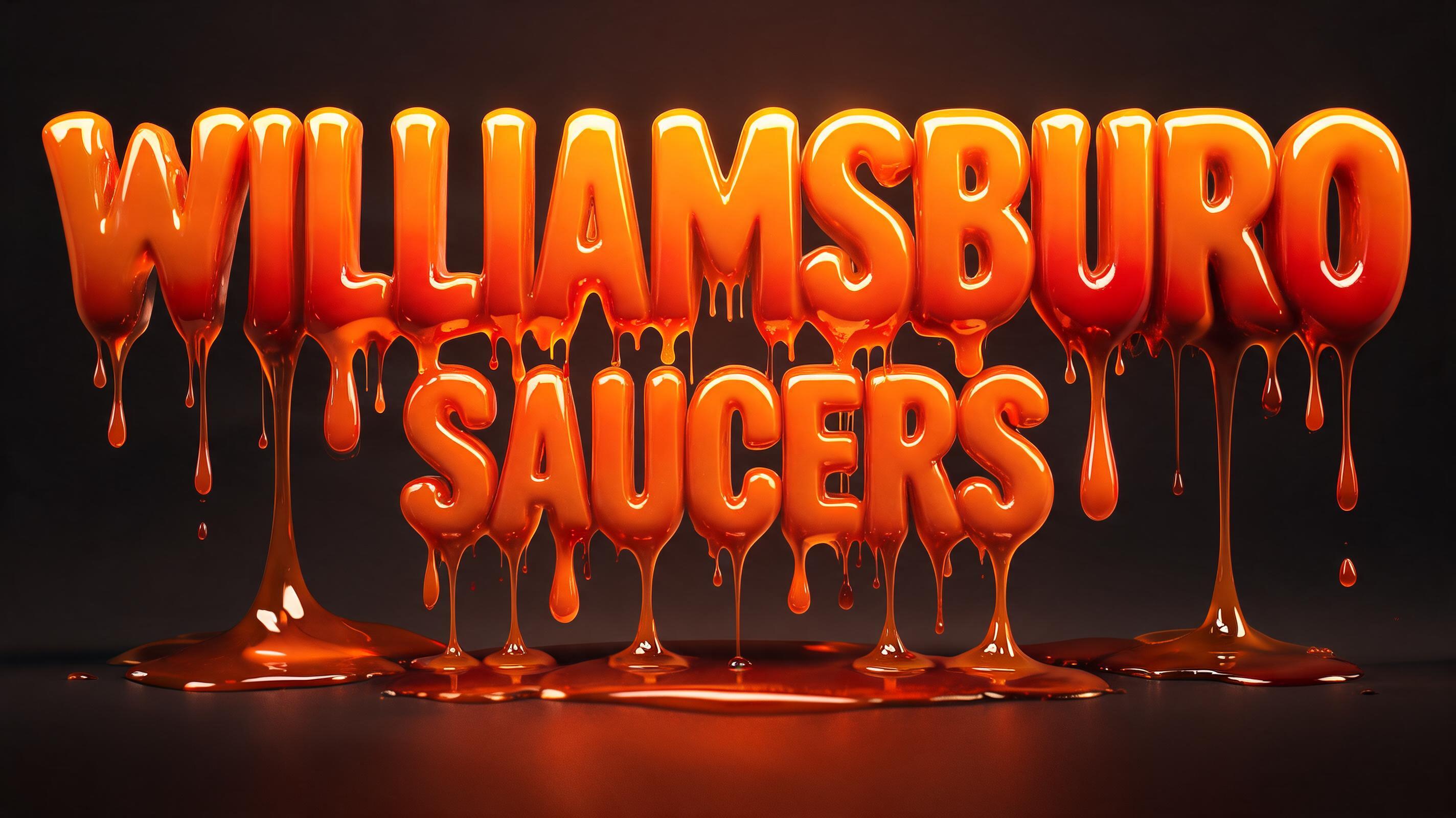 "WILLIAMSBURO SAUCERS" — Drip Font Melting | AI Text Effect Generator