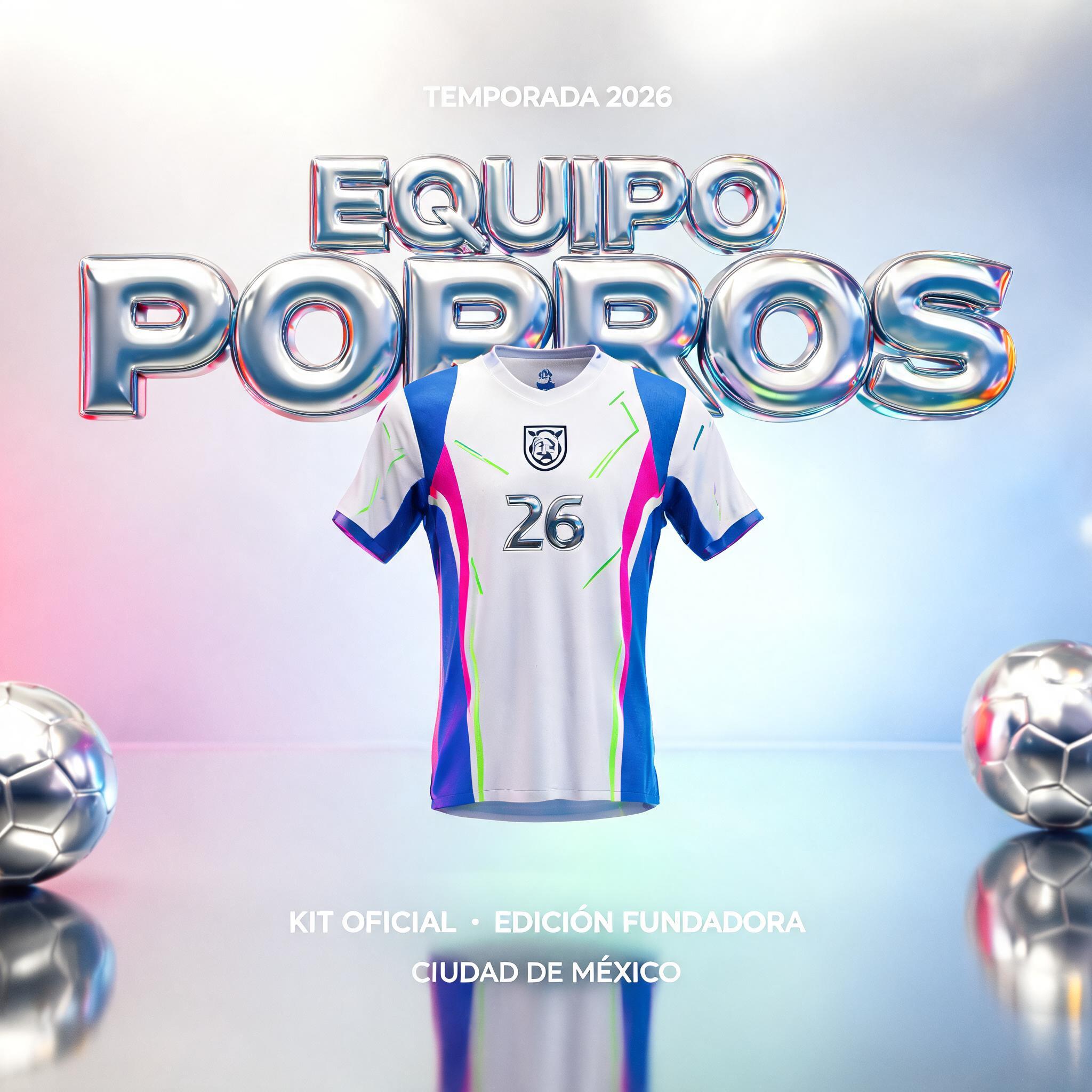 "Kit Equipo Porros" — Y2k Chrome | AI Text Effect Generator