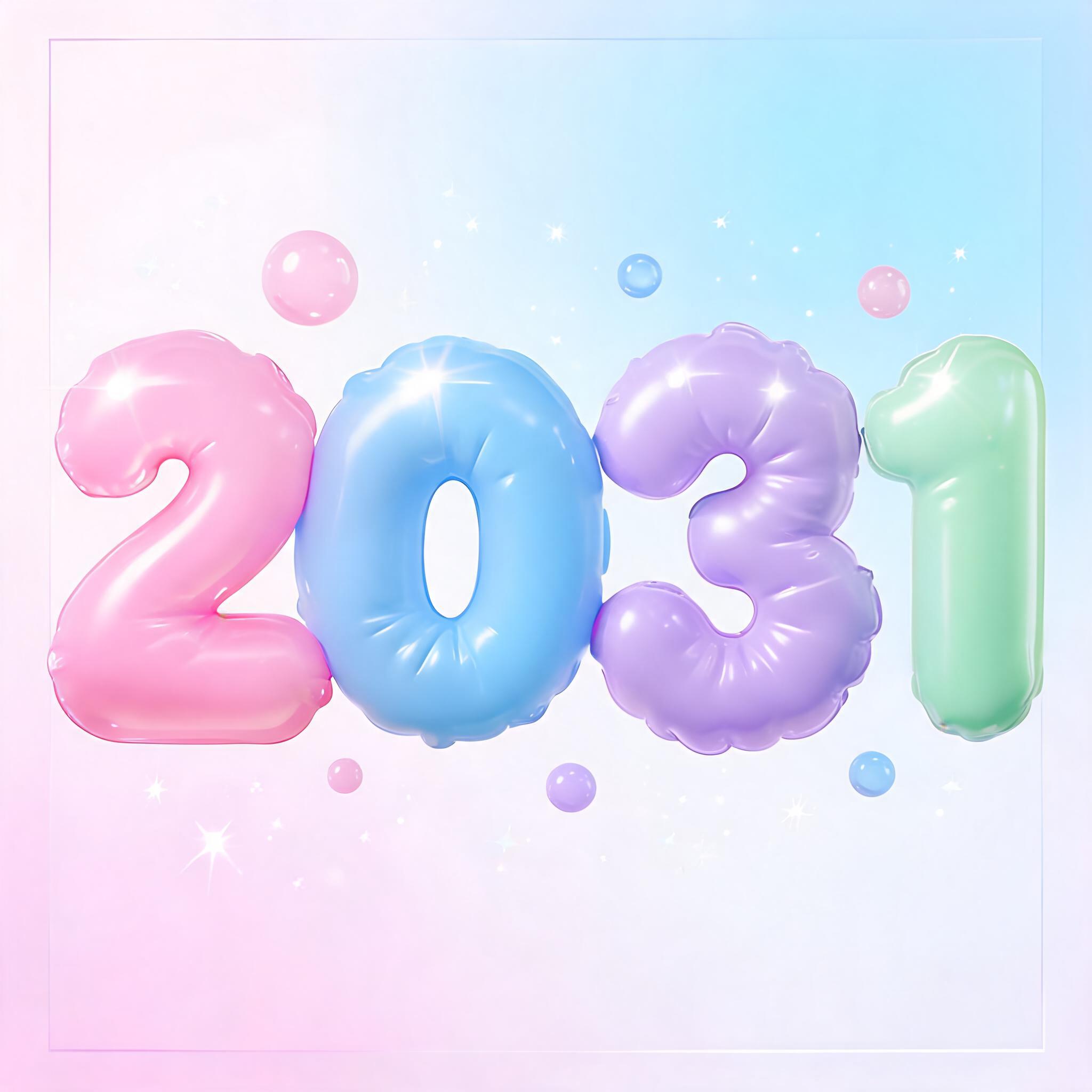"2031" — Bubble text effect