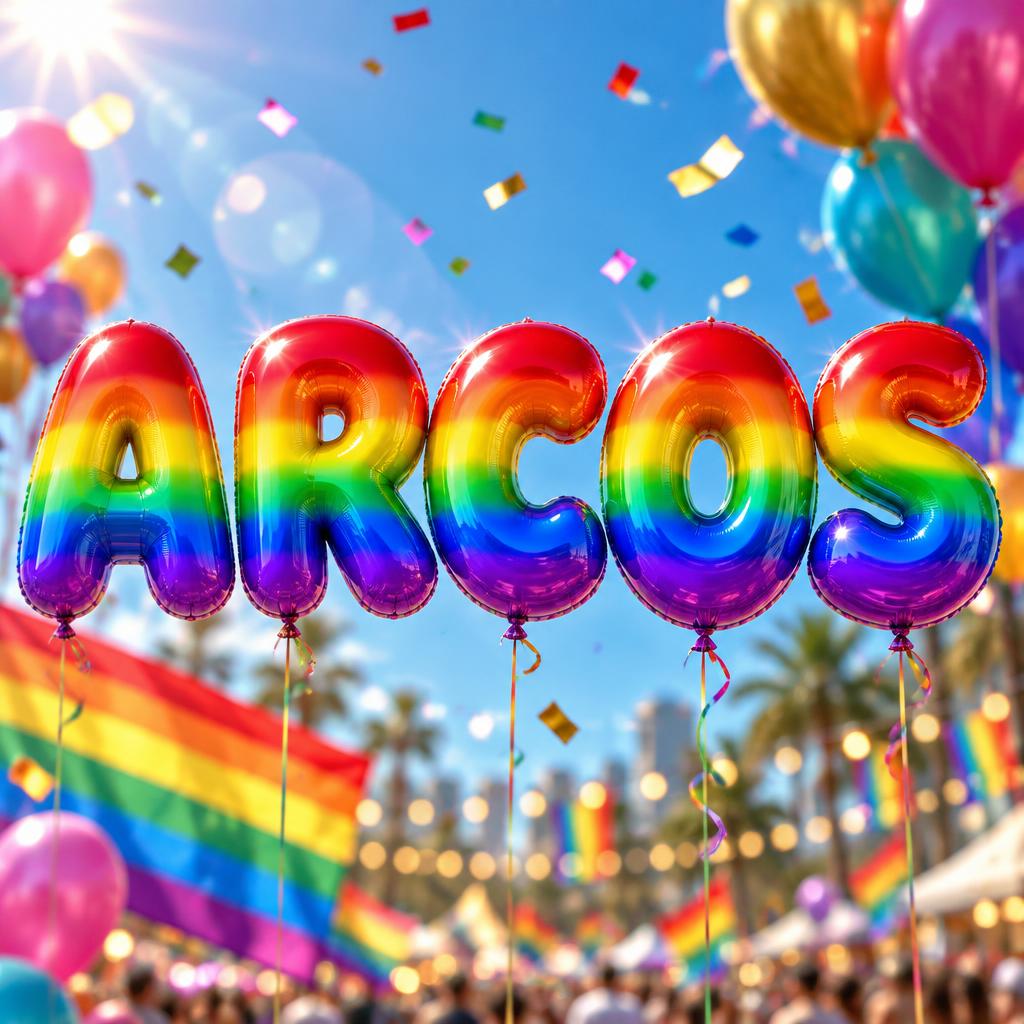 "ARCOS" — Rainbow | AI Text Effect Generator
