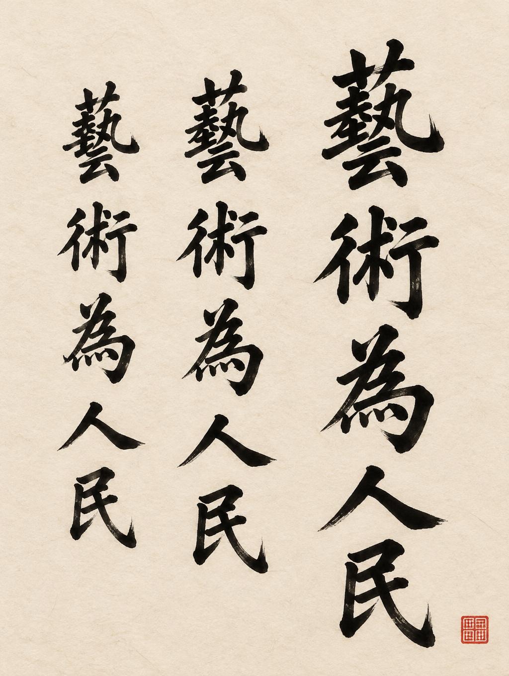 "藝術為人民
藝術為人民
藝術為人民" — Brush Chinese Ink | AI Text Effect Generator