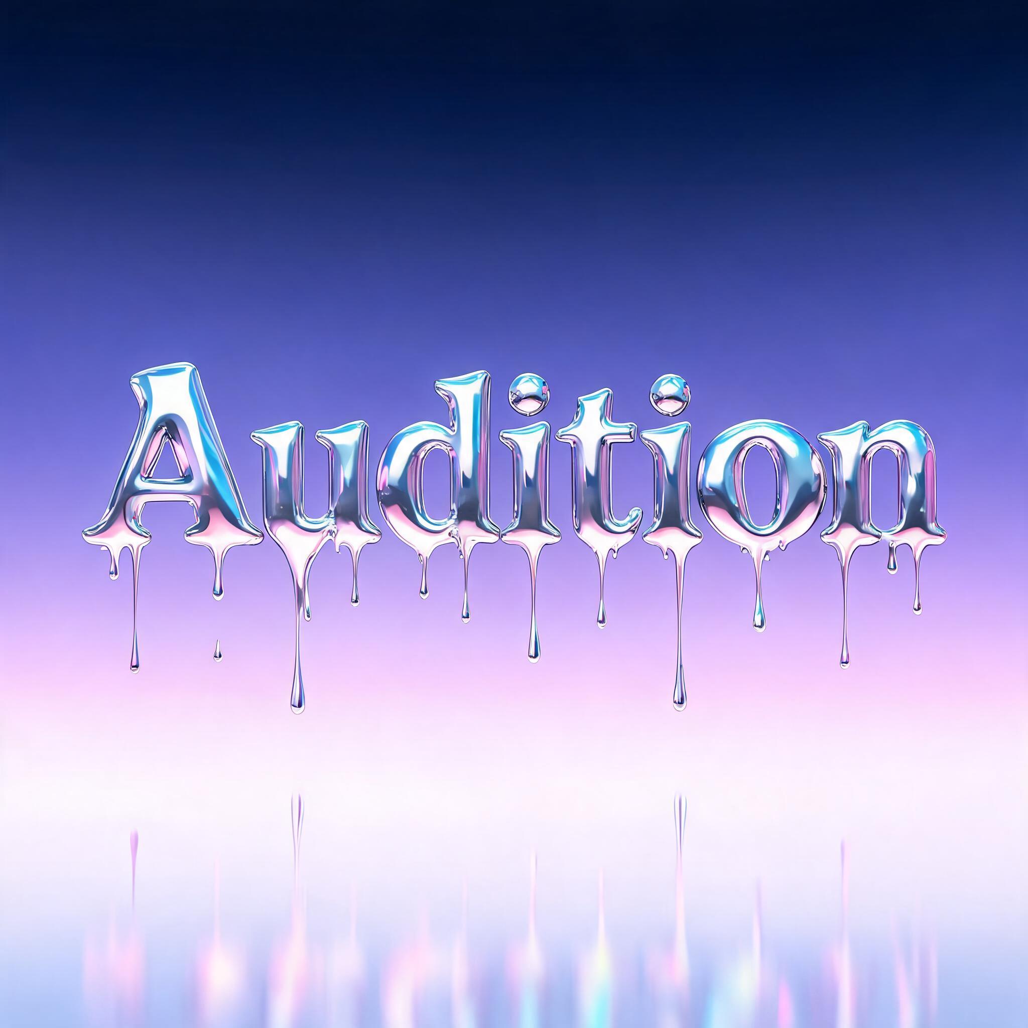 "Audition " — Y2k Liquid text effect