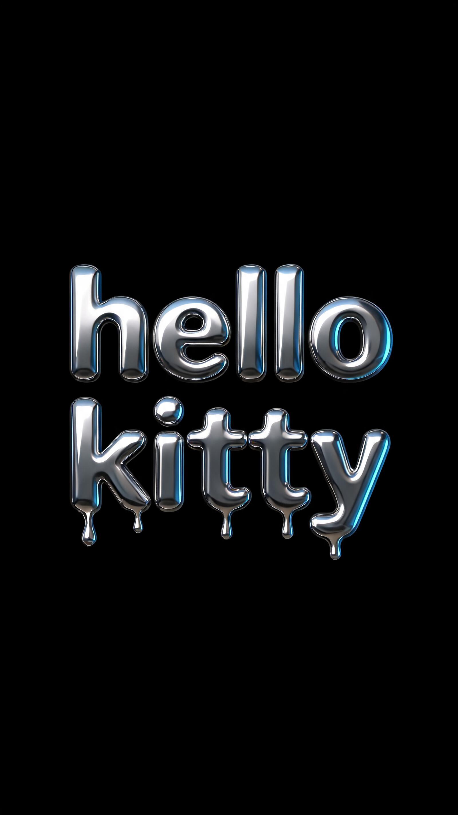"hello
kitty" — Chrome Metal 3d | AI Text Effect Generator