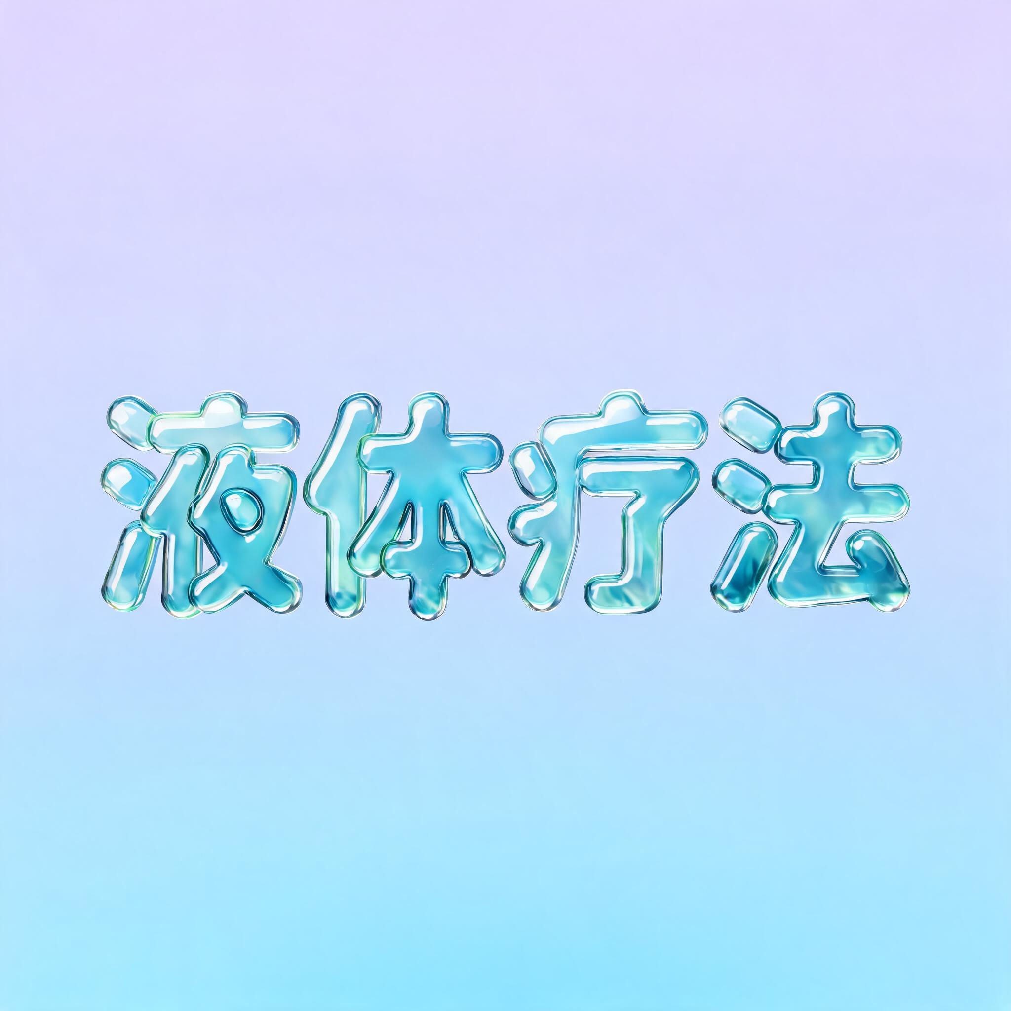"液体疗法" — Glass Liquid | AI Text Effect Generator