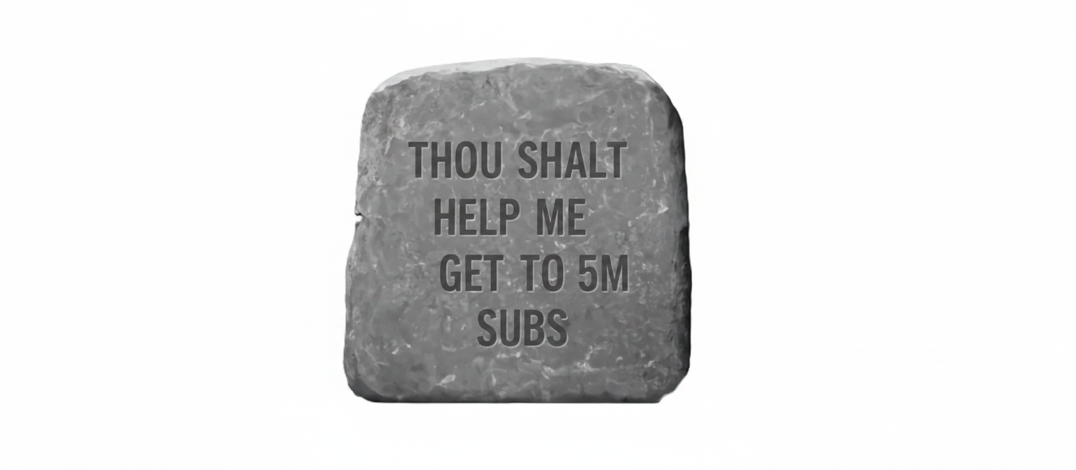 "THOU SHALT HELP ME GET TO 5M SUBS" — Sand Stone | AI Text Effect Generator
