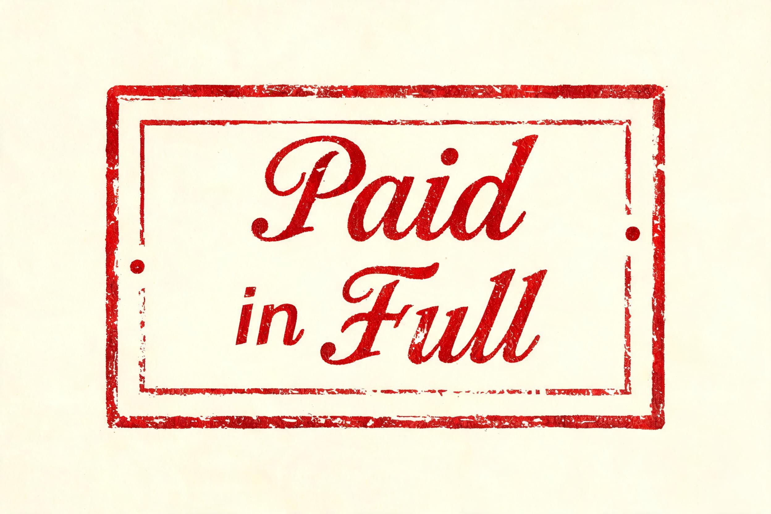 "Design an inked stamp reading Paid in Full for my invoice pad" — Vintage | AI Text Effect Generator