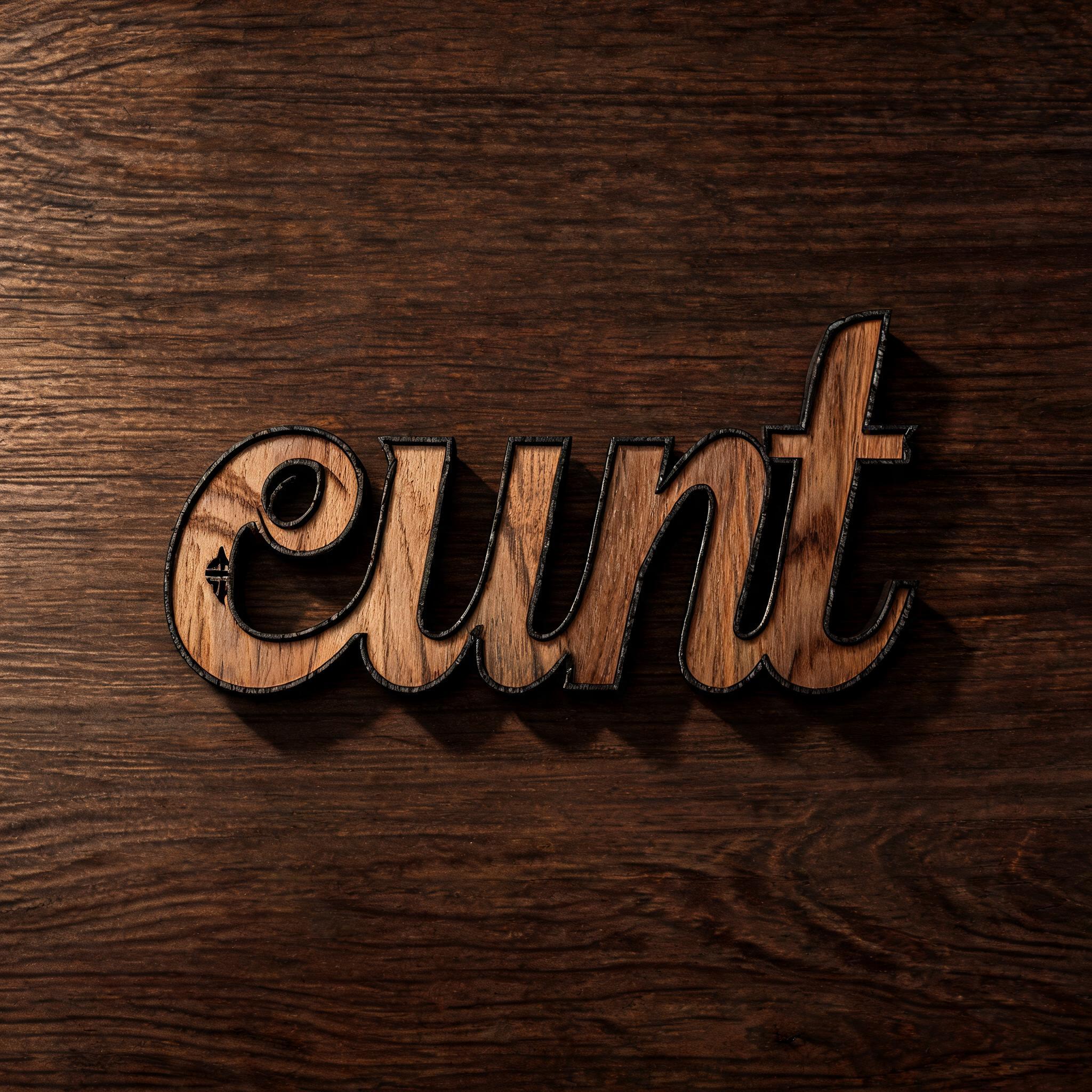 "cunt" — Laser Cut | AI Text Effect Generator