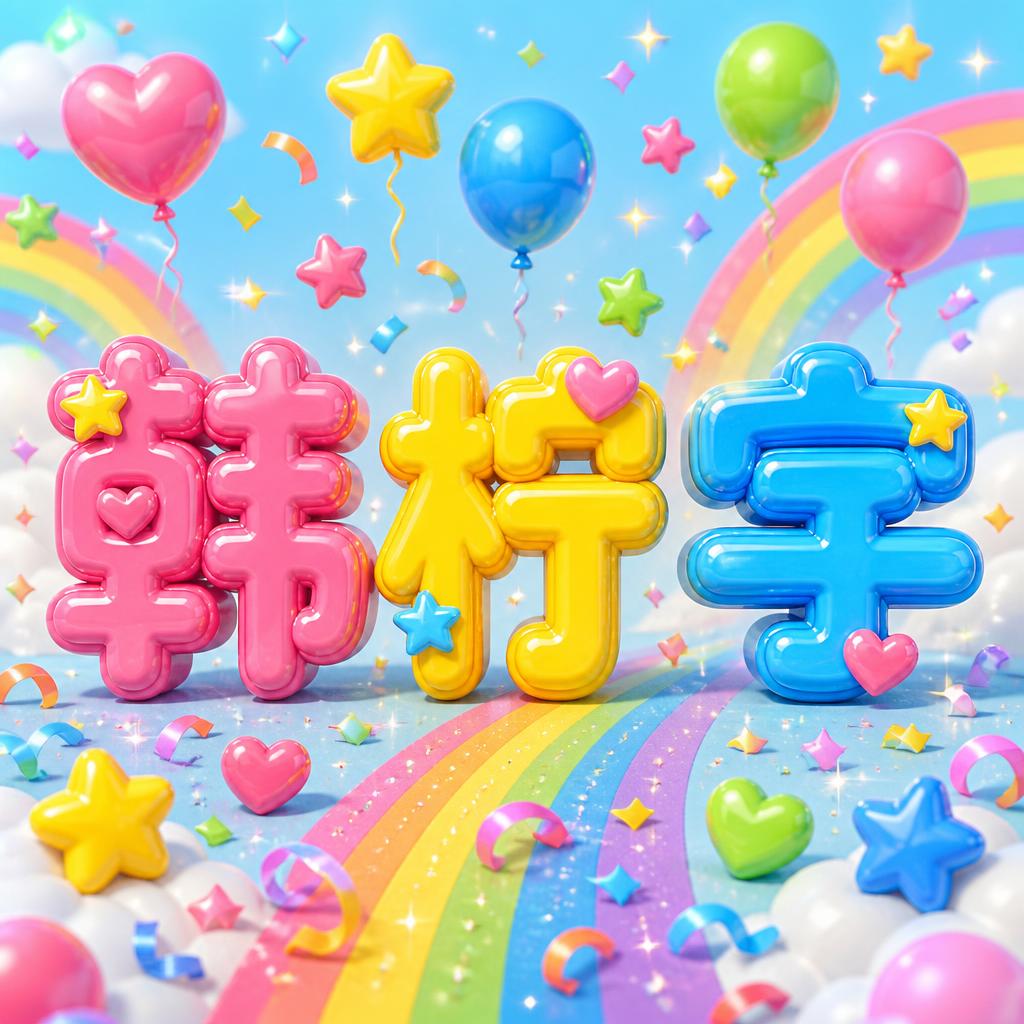 "韩柠宇" — Kids Gift text effect