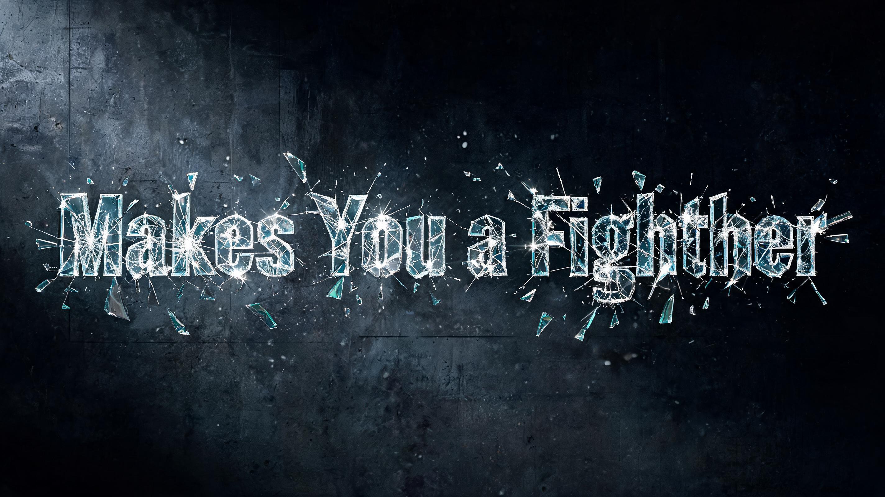 "Makes You a Fighther" — Glass Broken text effect
