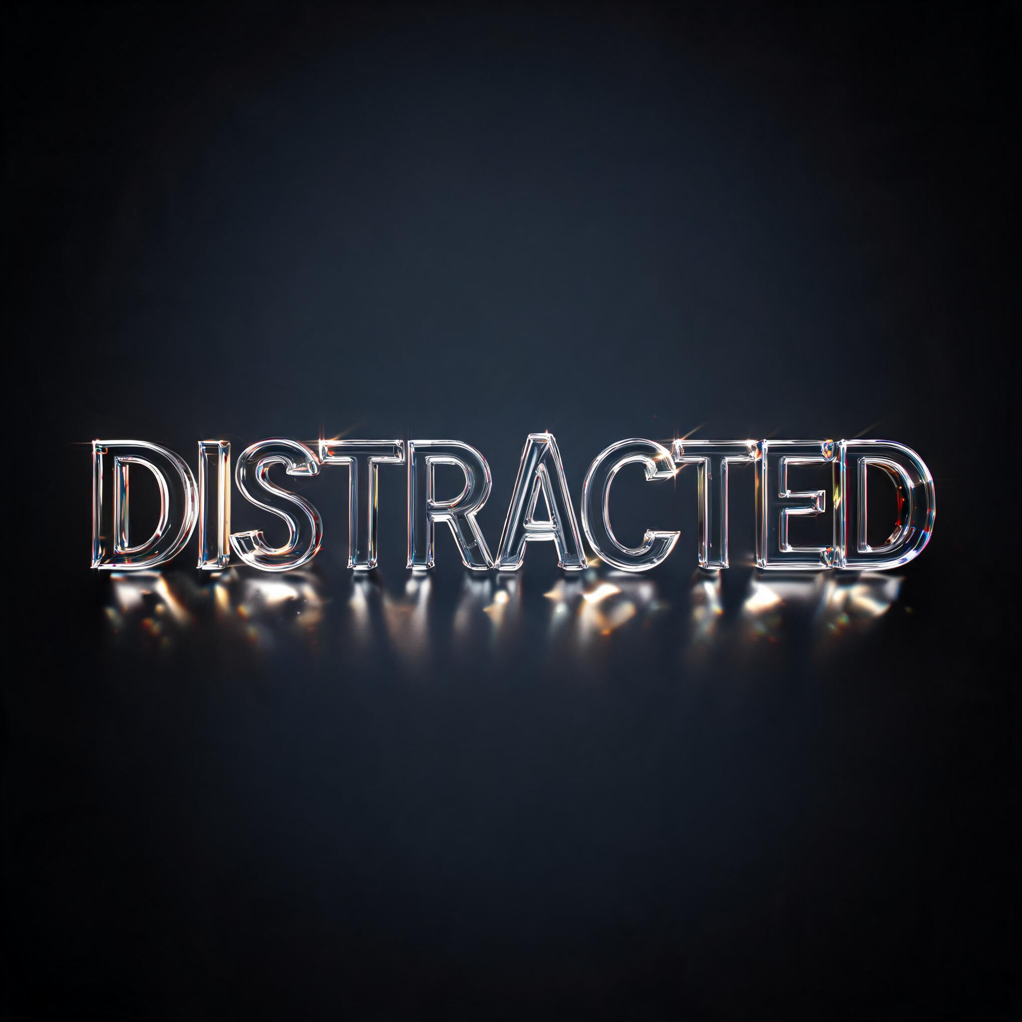 "DISTRACTED" — Glass | AI Text Effect Generator
