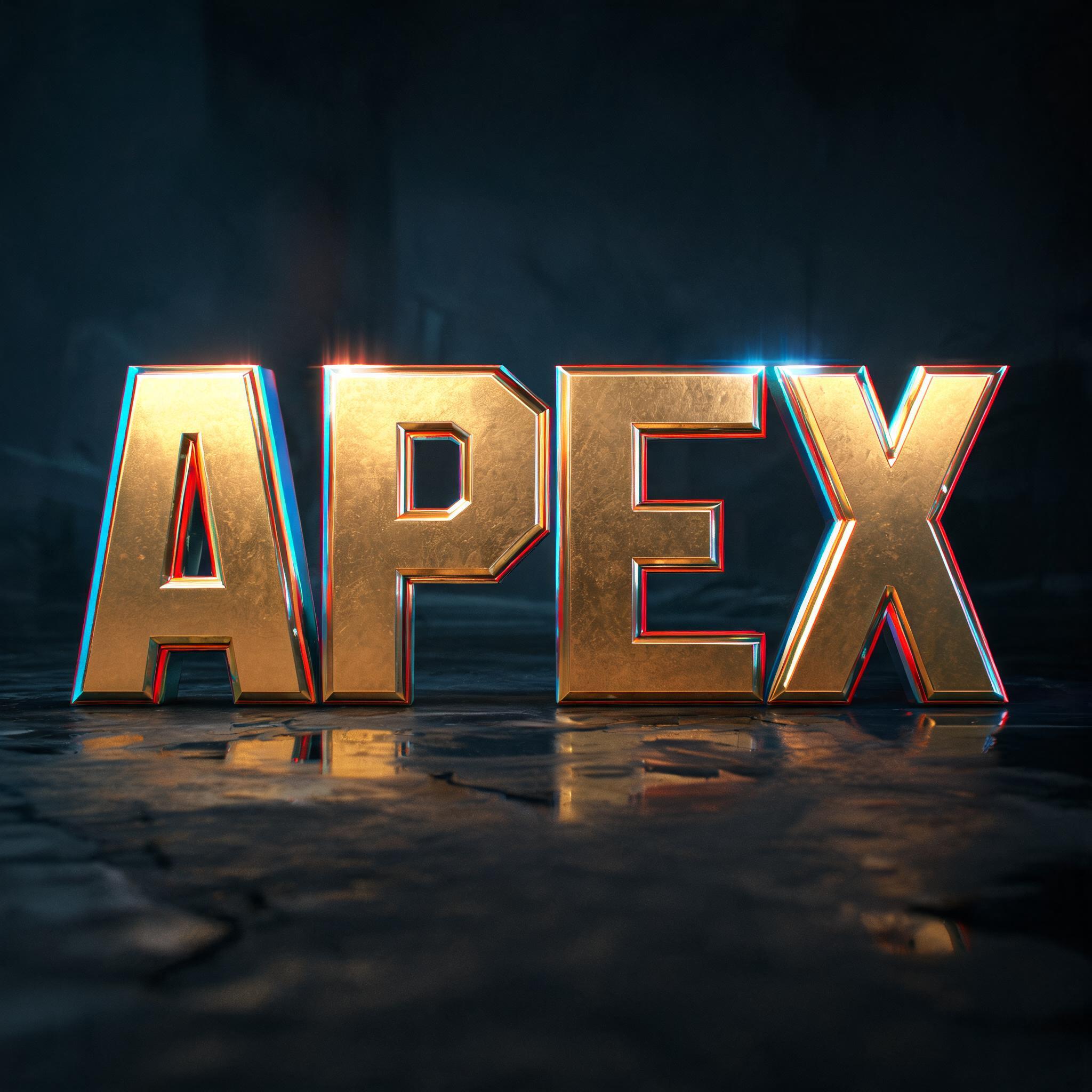 "APEX" — Metallic | AI Text Effect Generator