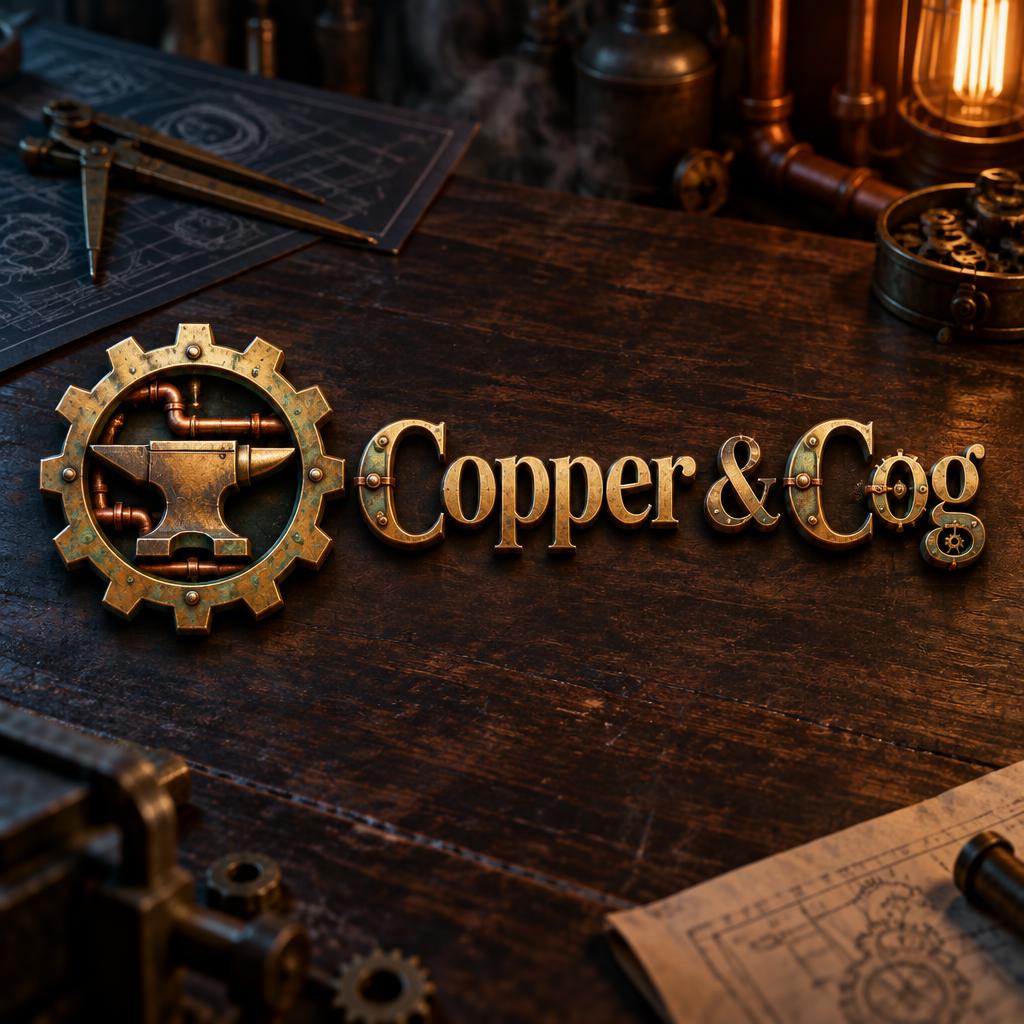 "Copper & Cog" — Steampunk | AI Text Effect Generator