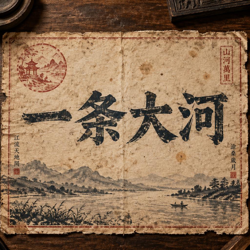 "一条大河" — Vintage | AI Text Effect Generator