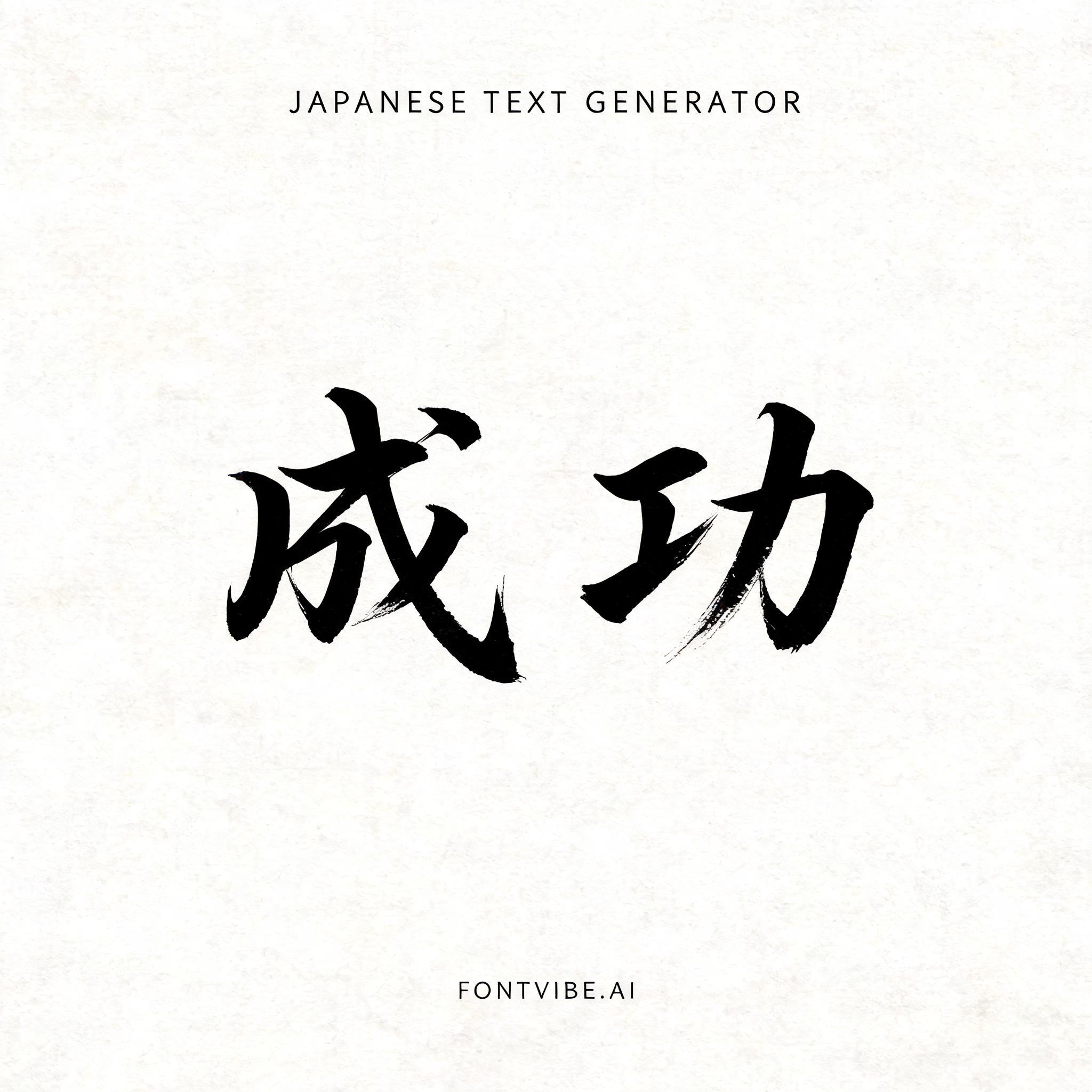 "成功" — Brush Japanese Ink | AI Text Effect Generator
