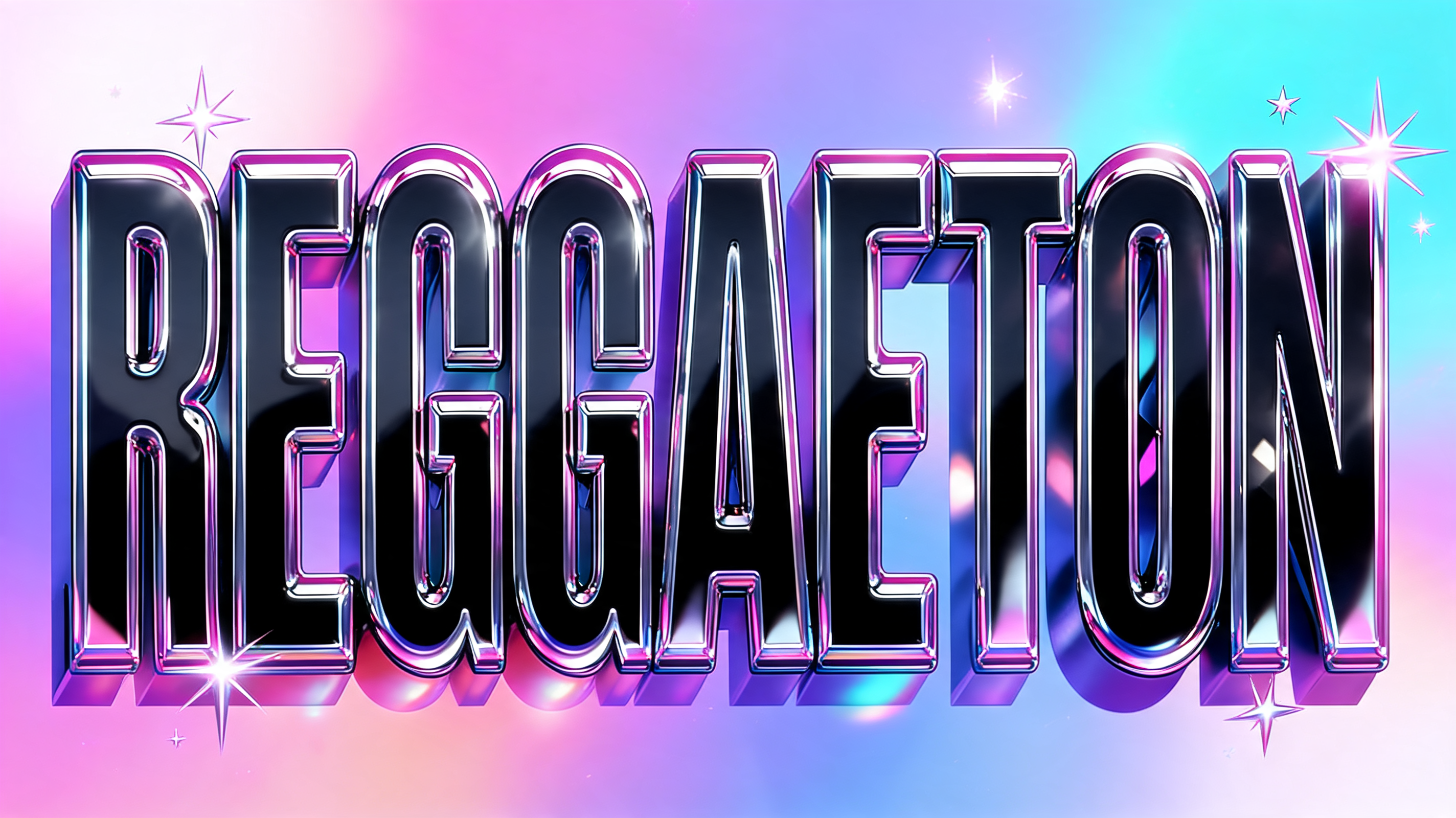 "REGGAETON" — Y2k text effect