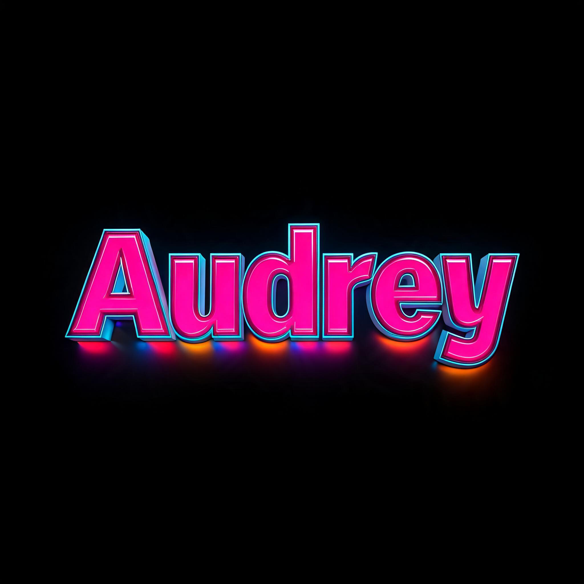 "Audrey" — 3d Bold Neon | AI Text Effect Generator