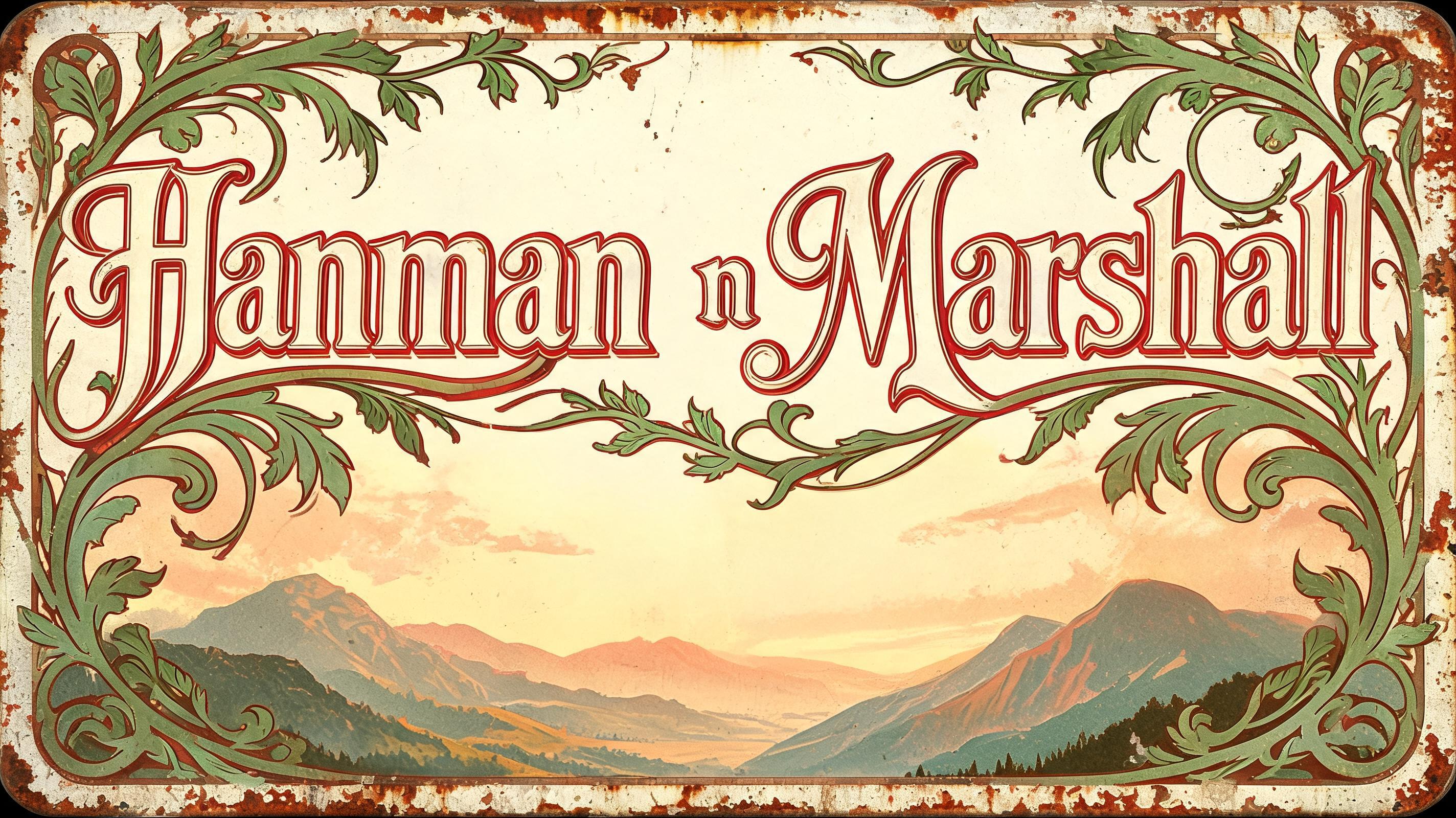 "Hanman n Marshall" — Vintage text effect
