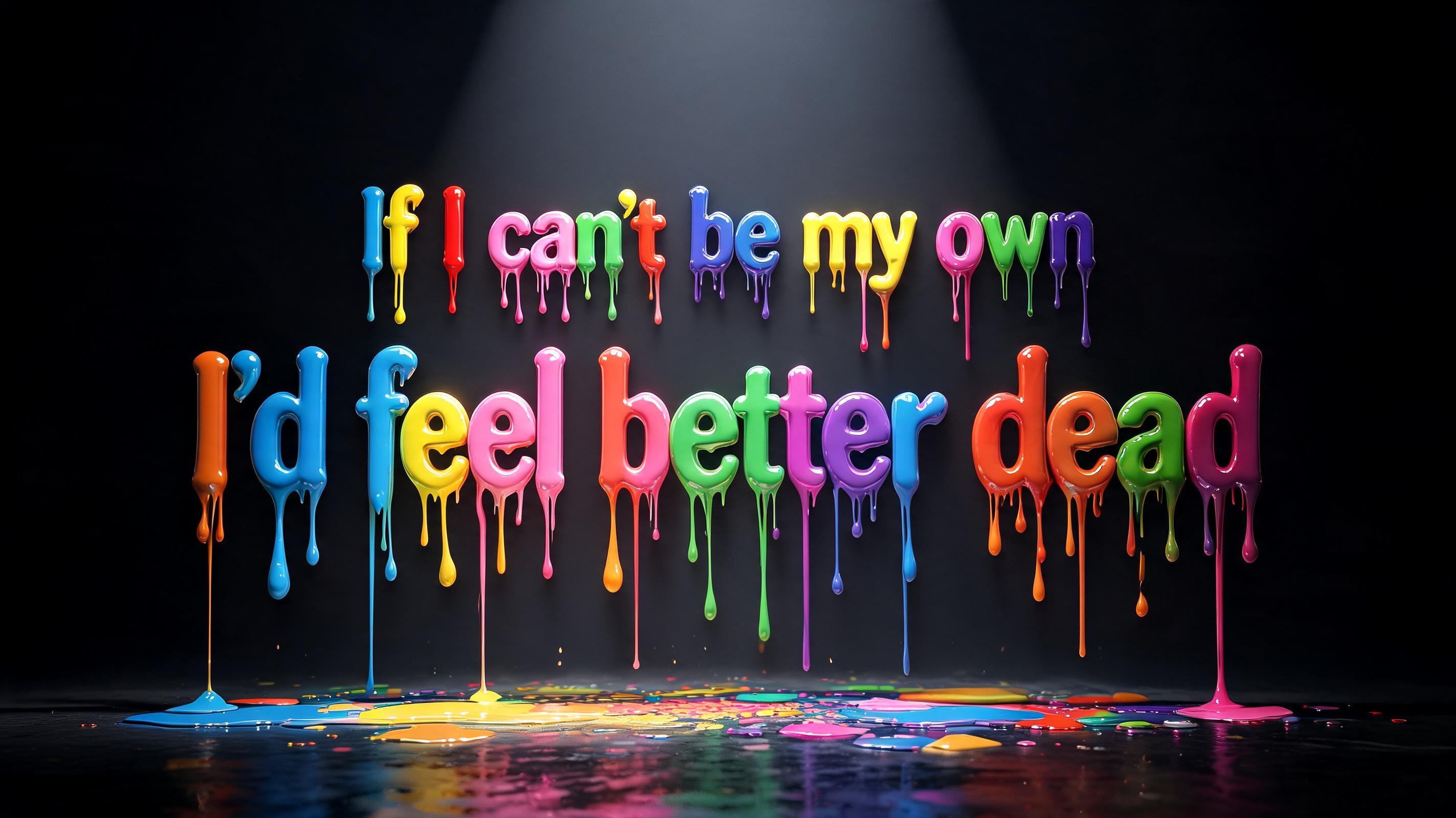 "If I can't be my own
I'd feel better dead" — Drip Font | AI Text Effect Generator