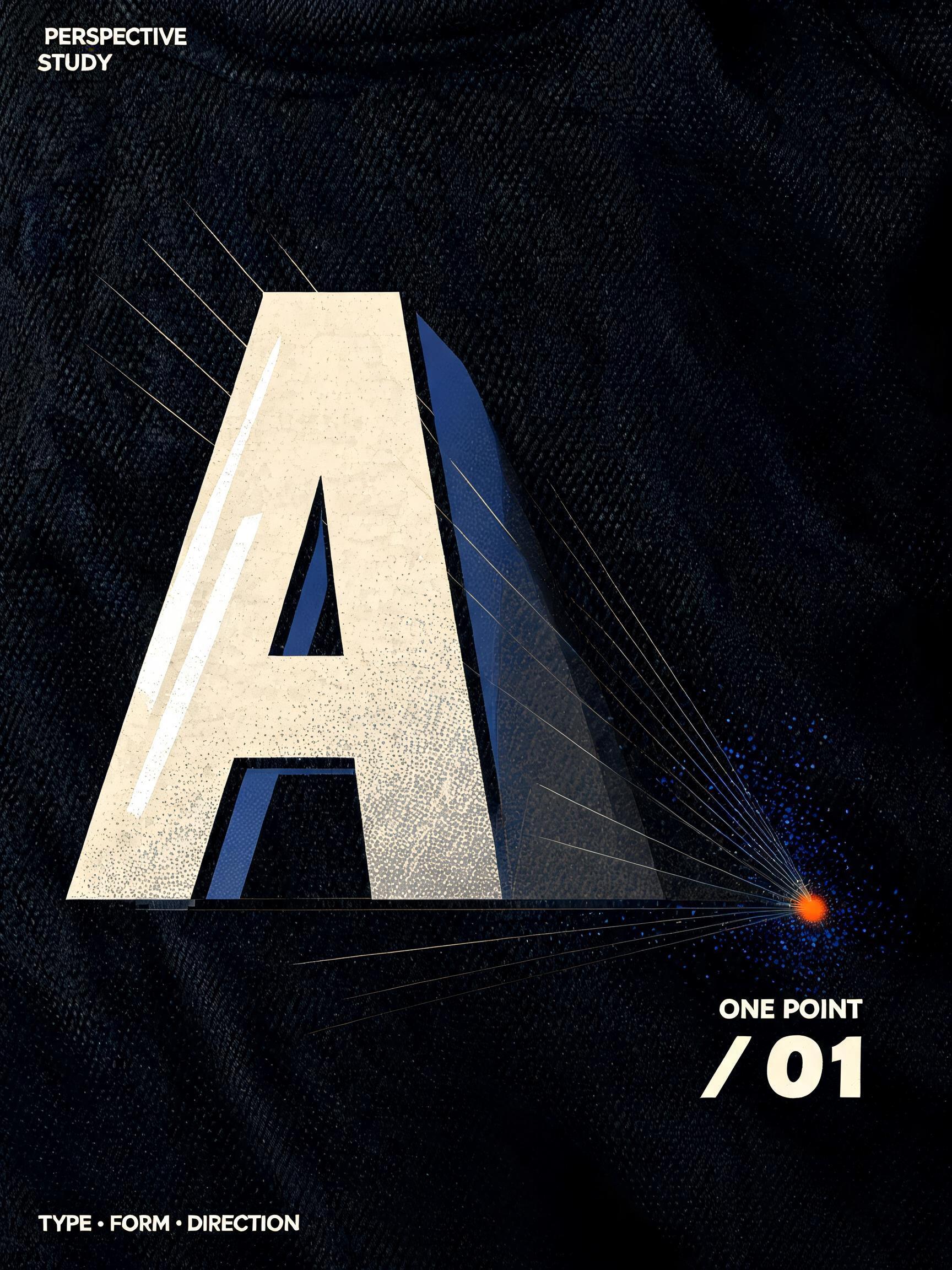 "A
PERSPECTIVE STUDY
ONE POINT / 01
TYPE · FORM · DIRECTION" — Sports | AI Text Effect Generator