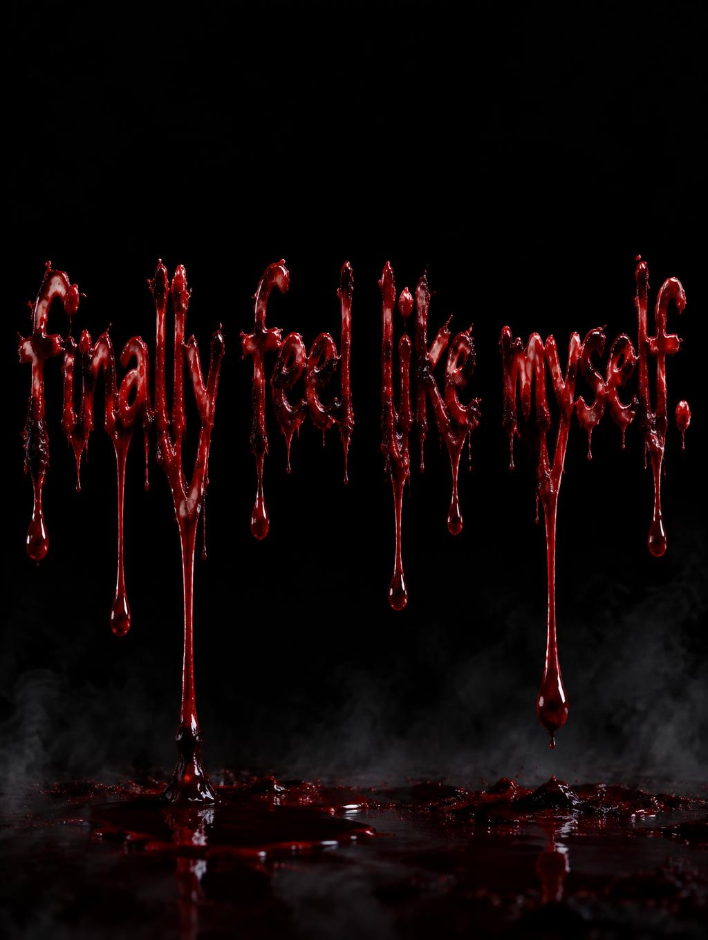 "finally feel like myself." — Drip Font Blood | AI Text Effect Generator