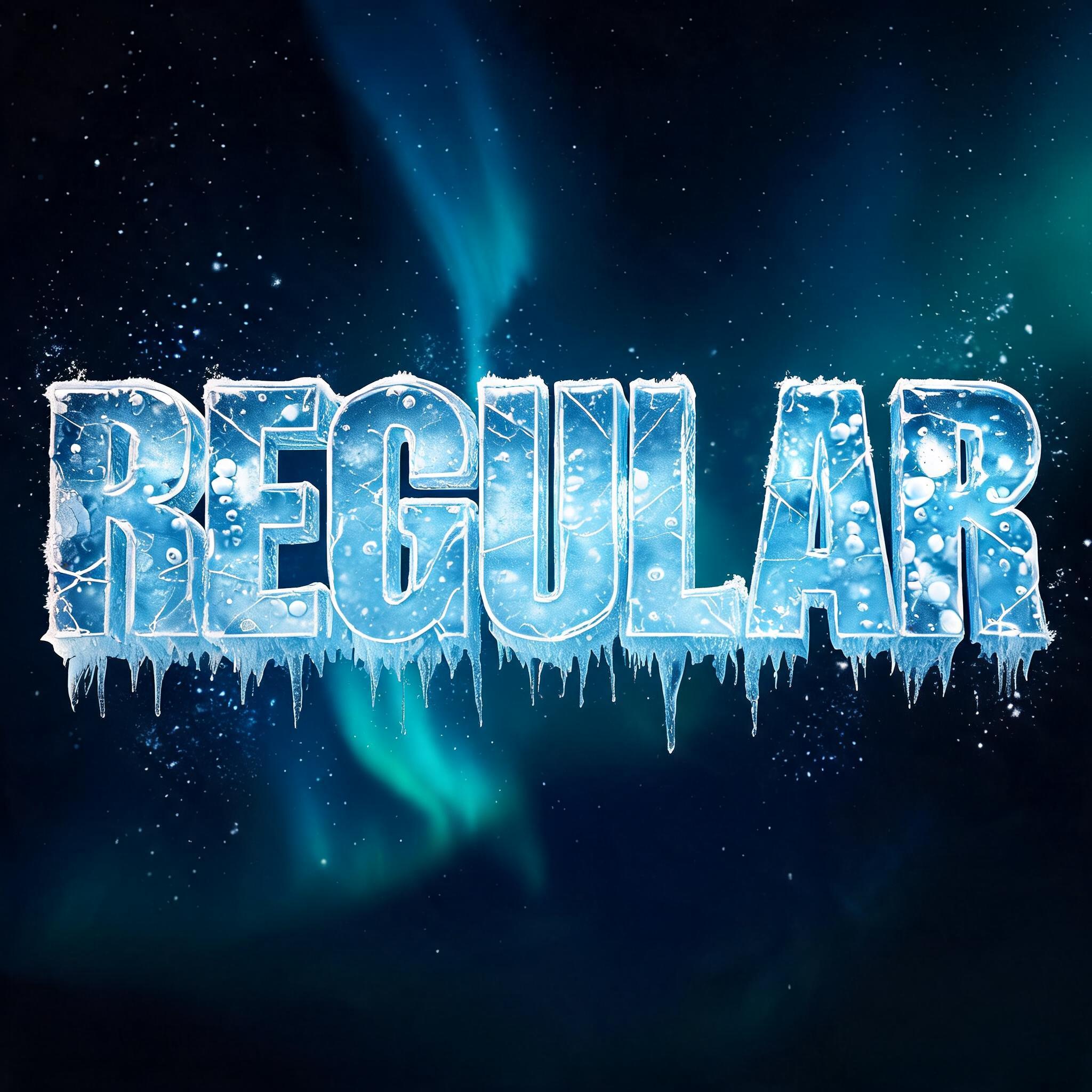 "regular" — Glass Frozen | AI Text Effect Generator