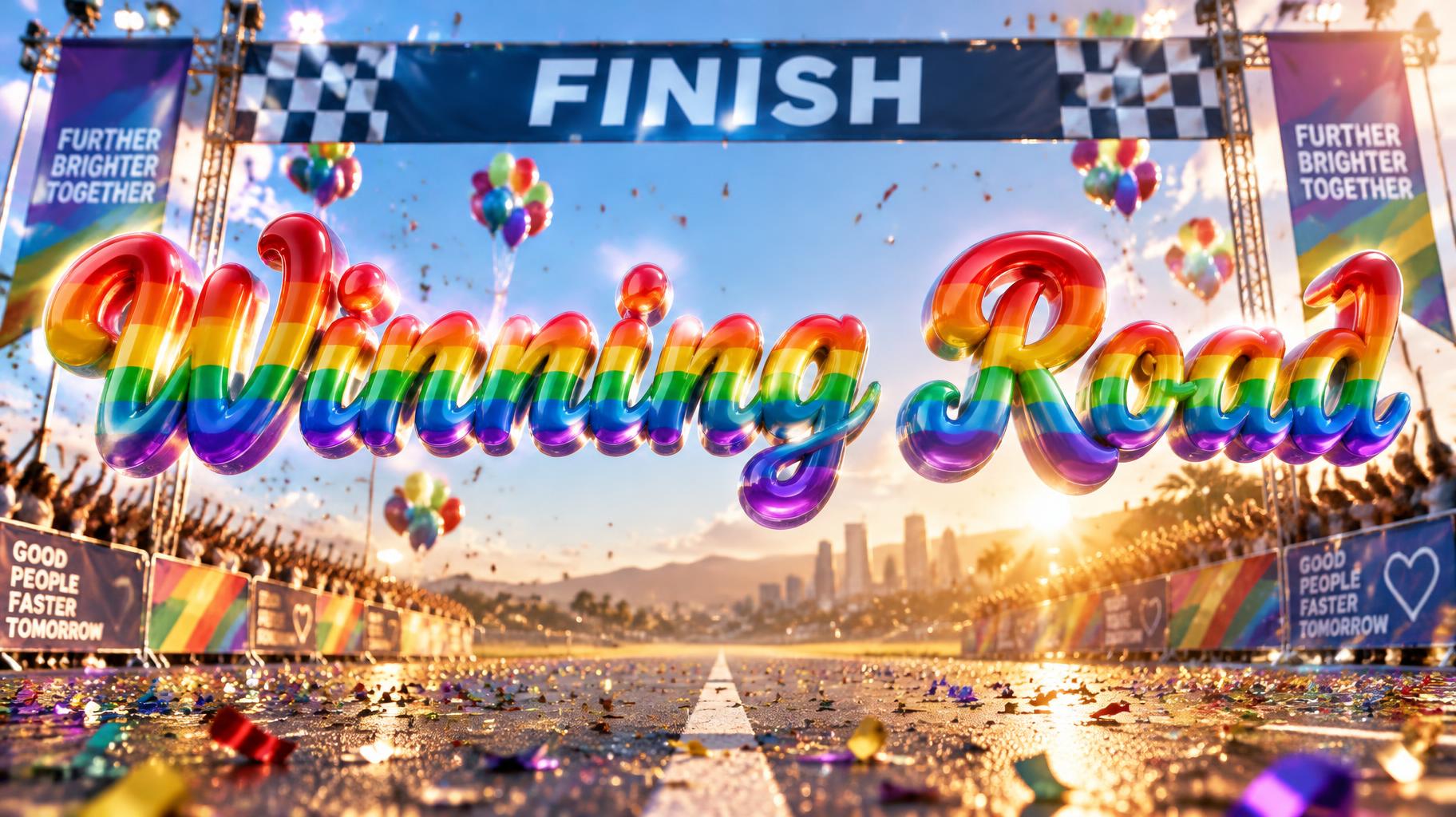 "𝓦𝓲𝓷𝓷𝓲𝓷𝓰 𝓡𝓸𝓪𝓭" — Rainbow text effect