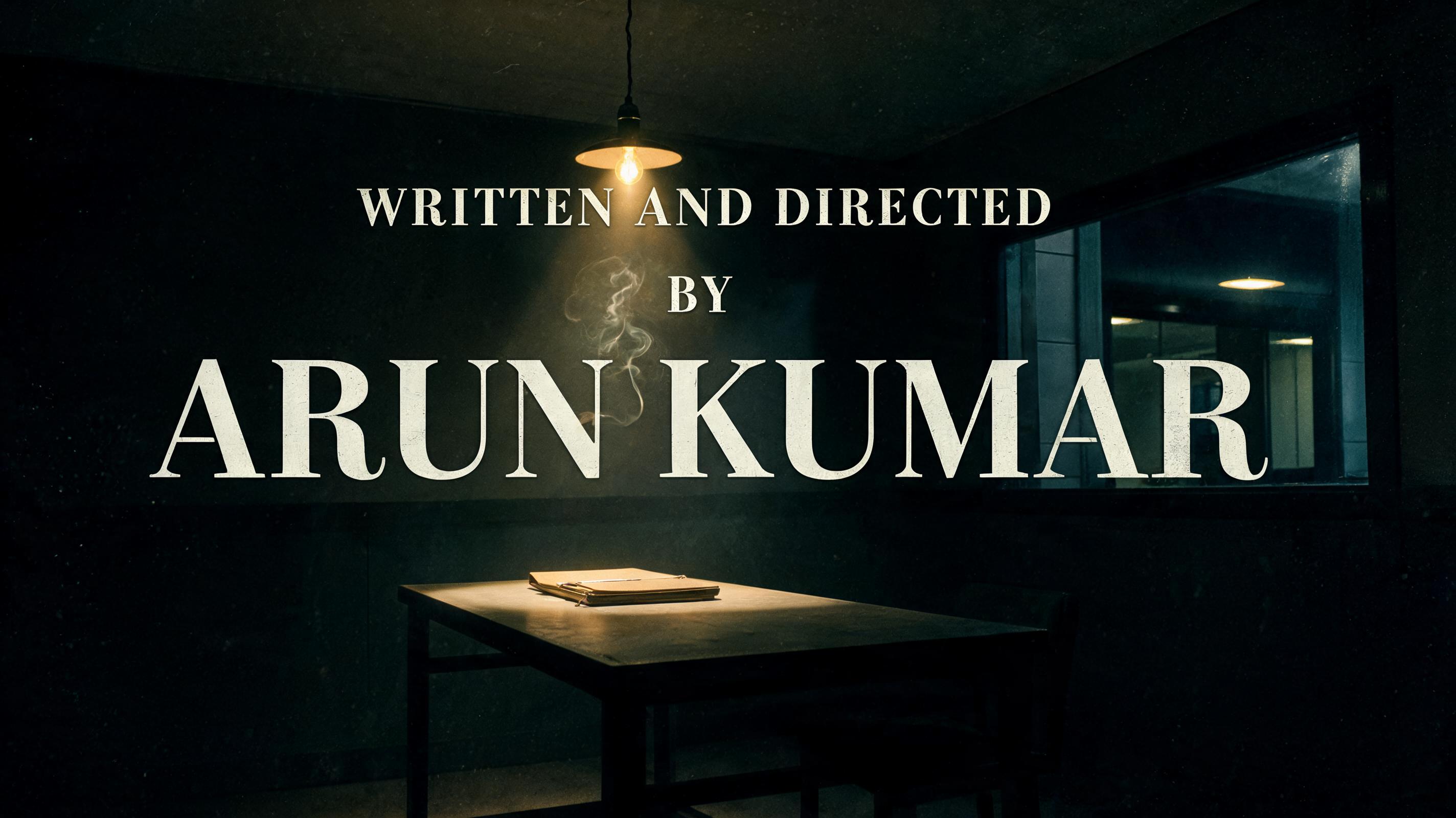"WRITTEN AND DIRECTED 
                   BY
          ARUN KUMAR" — Cinematic | AI Text Effect Generator