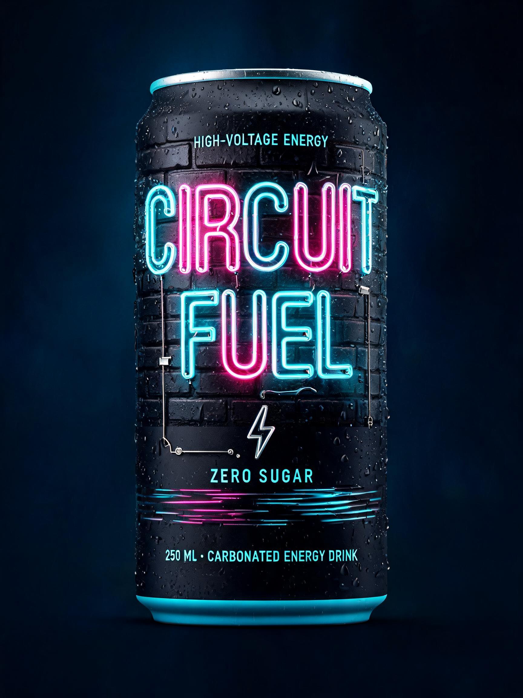 HIGH-VOLTAGE ENERGY
CIRCUIT
FUEL
ZERO SUGAR
250 ML · CARBONATED ENERGY DRINK