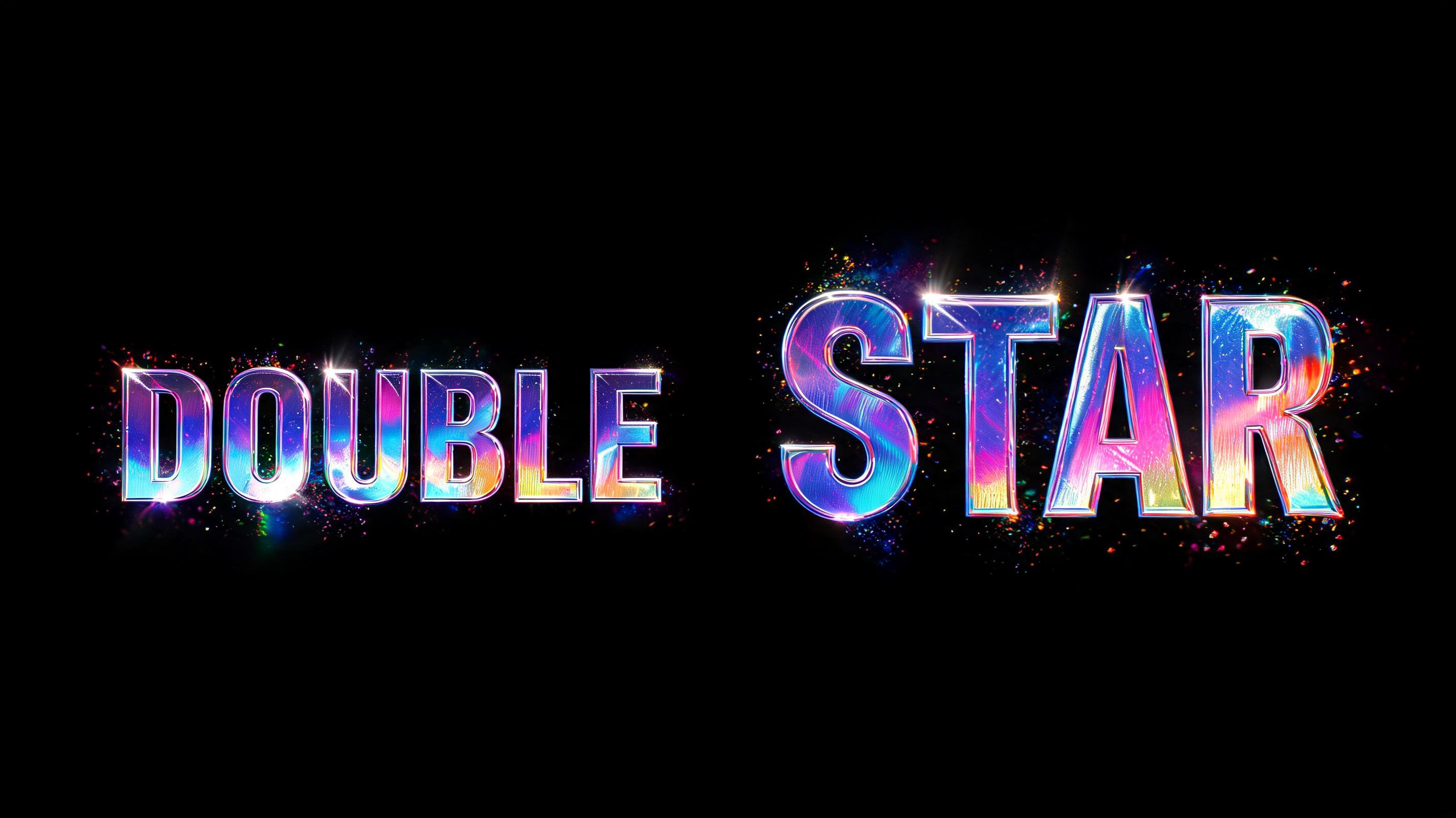 "DOUBLE STAR" — Holographic | AI Text Effect Generator
