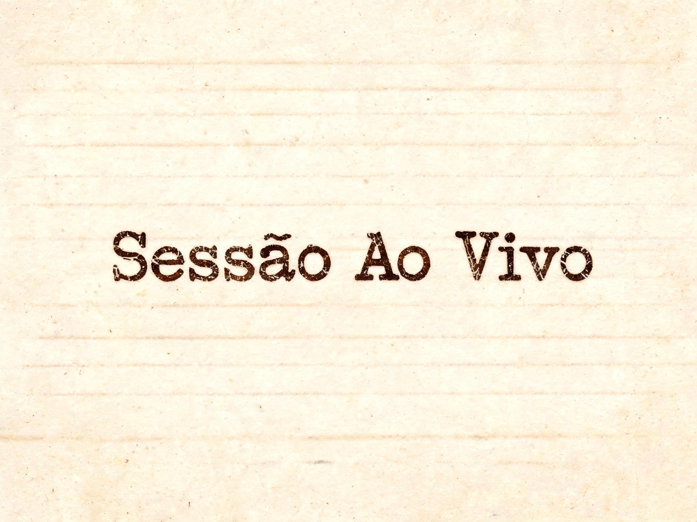 "Sessão Ao Vivo" — Typewriter text effect