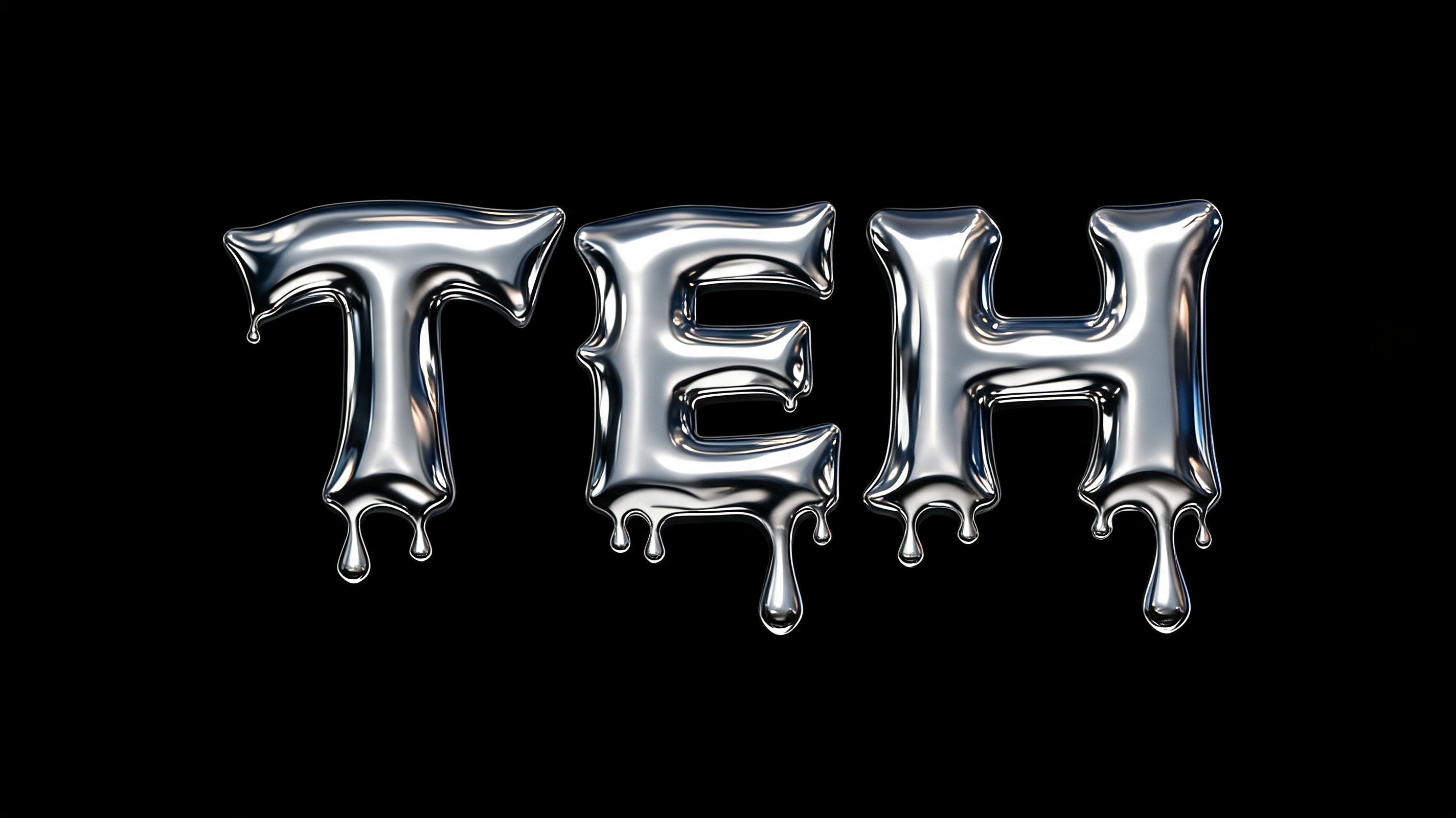 "TEH" — Metallic | AI Text Effect Generator