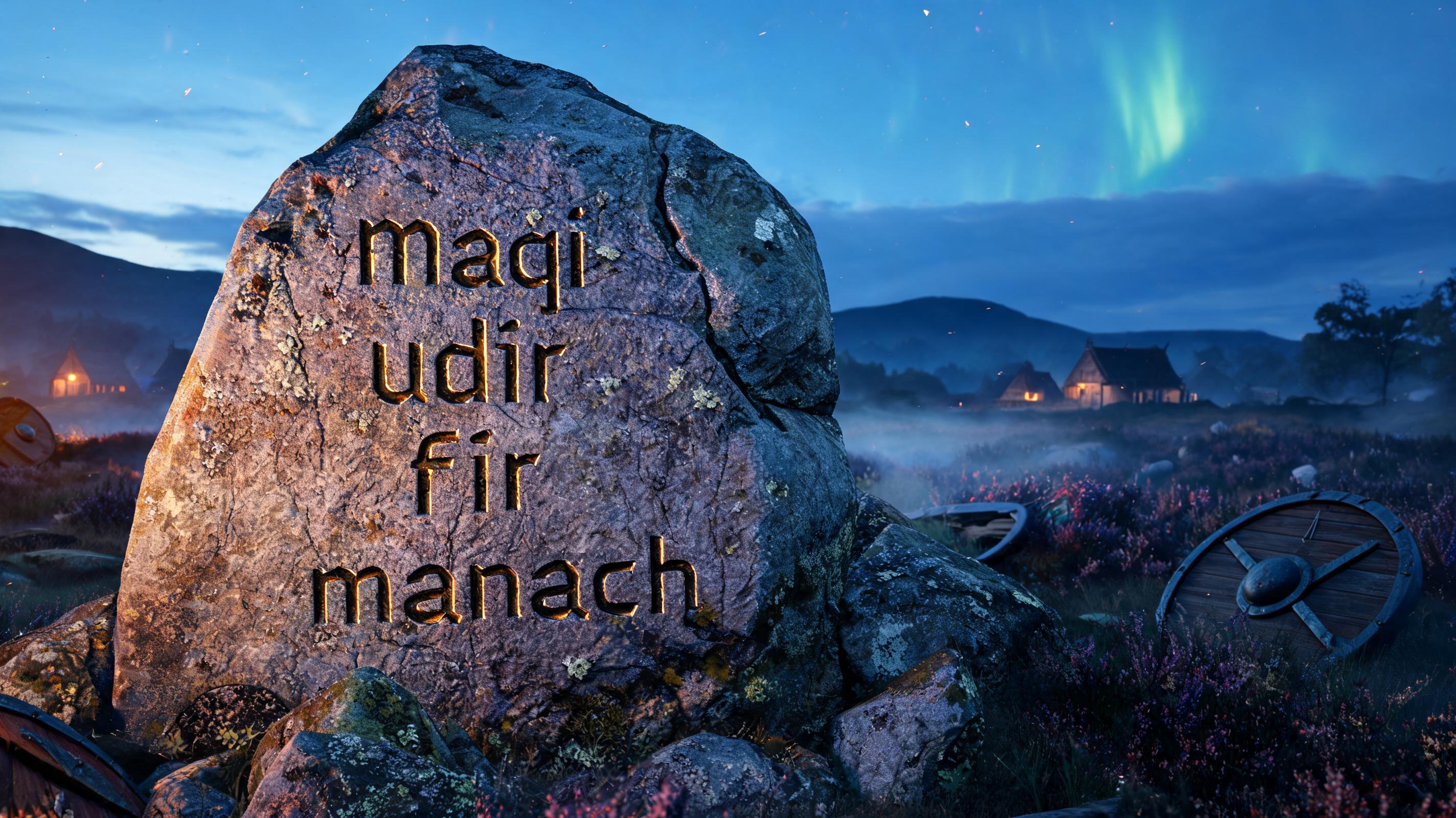 "Maqi udir fir manach" — Viking | AI Text Effect Generator
