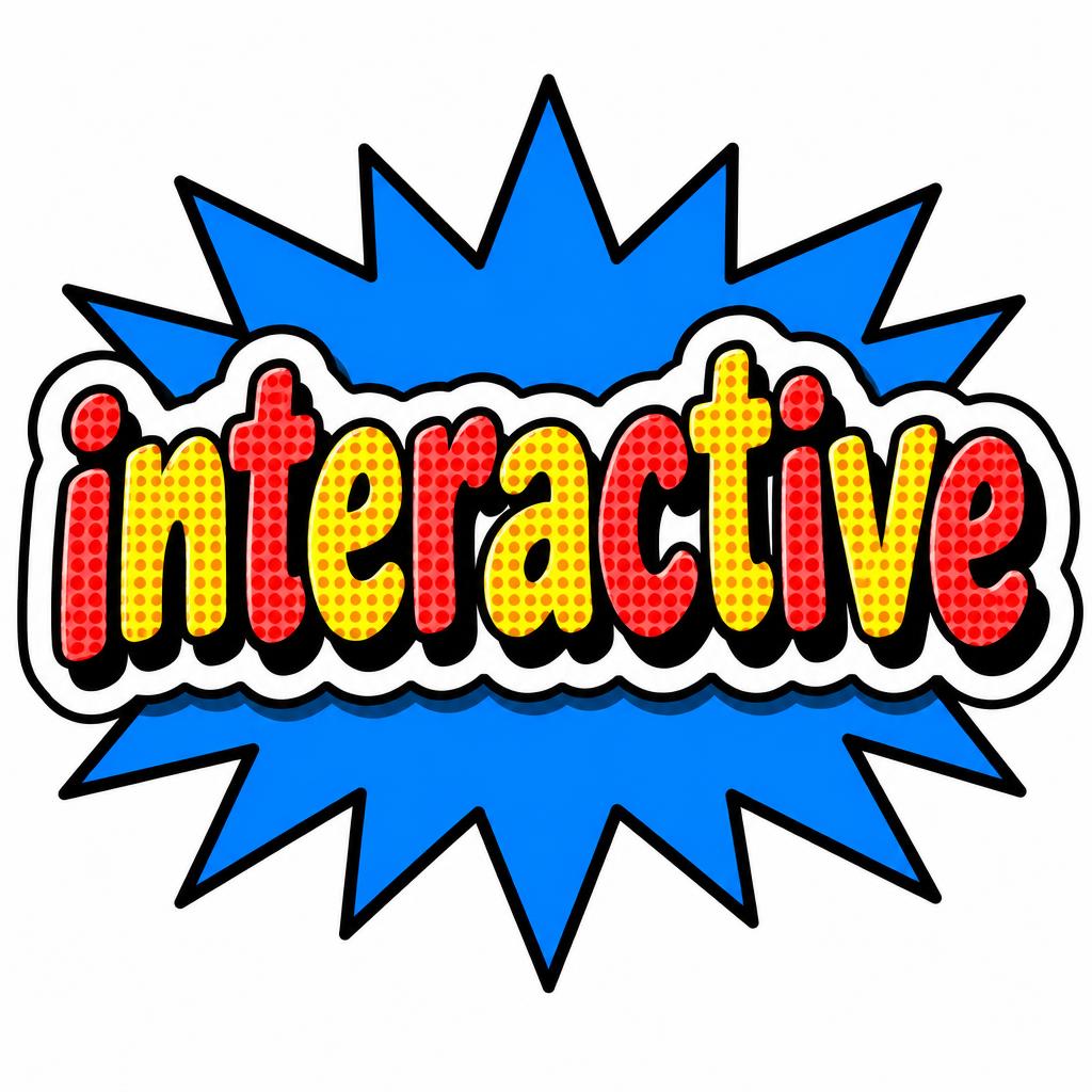 "interactive" — Pop Art | AI Text Effect Generator