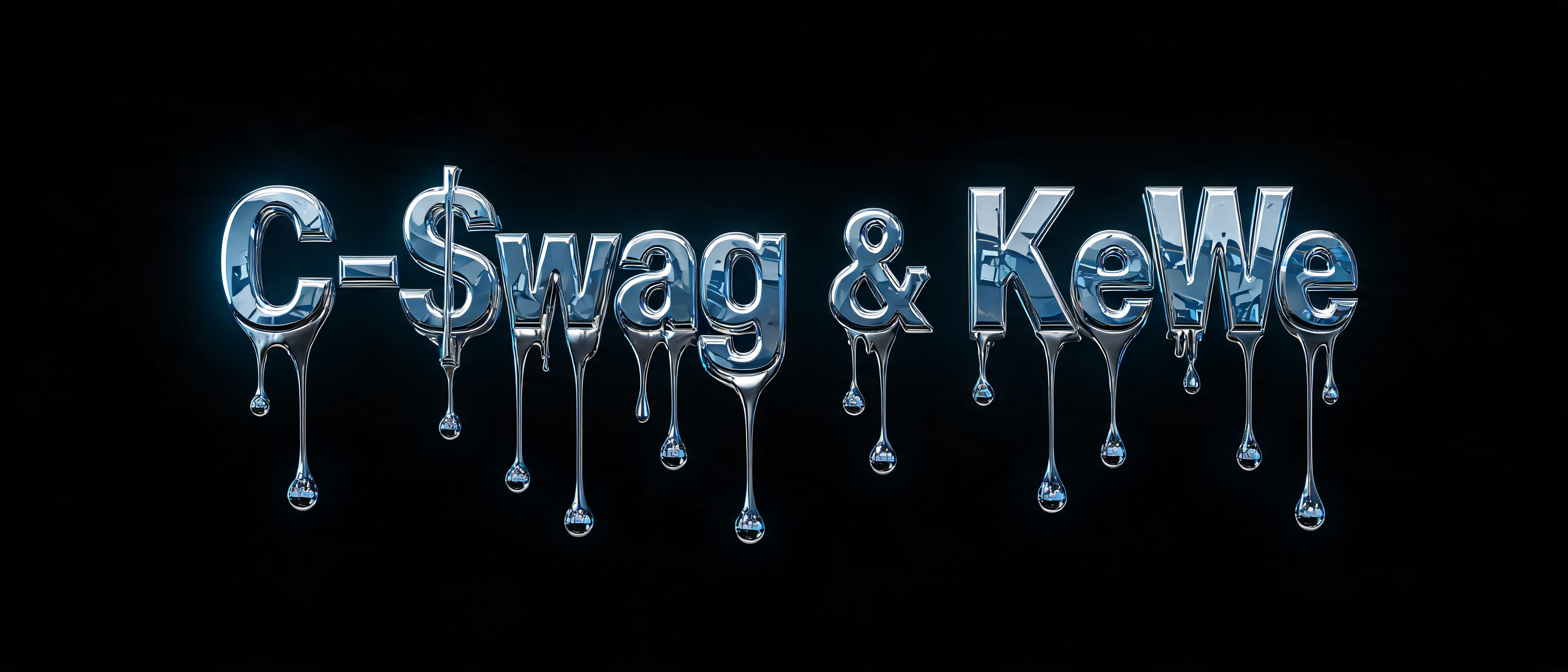 "C-$wag & KeWe" — Chrome Metal 3d | AI Text Effect Generator