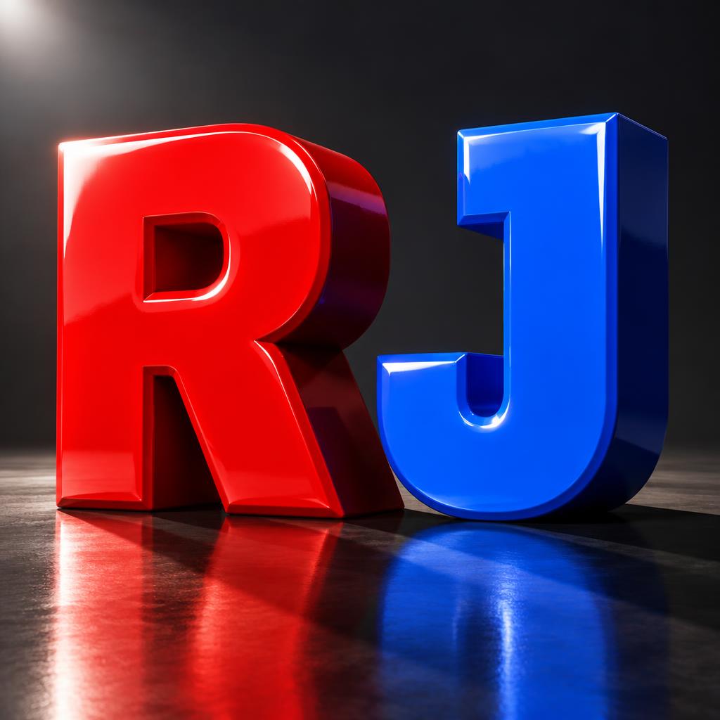 "RJ" — 3d Bold | AI Text Effect Generator