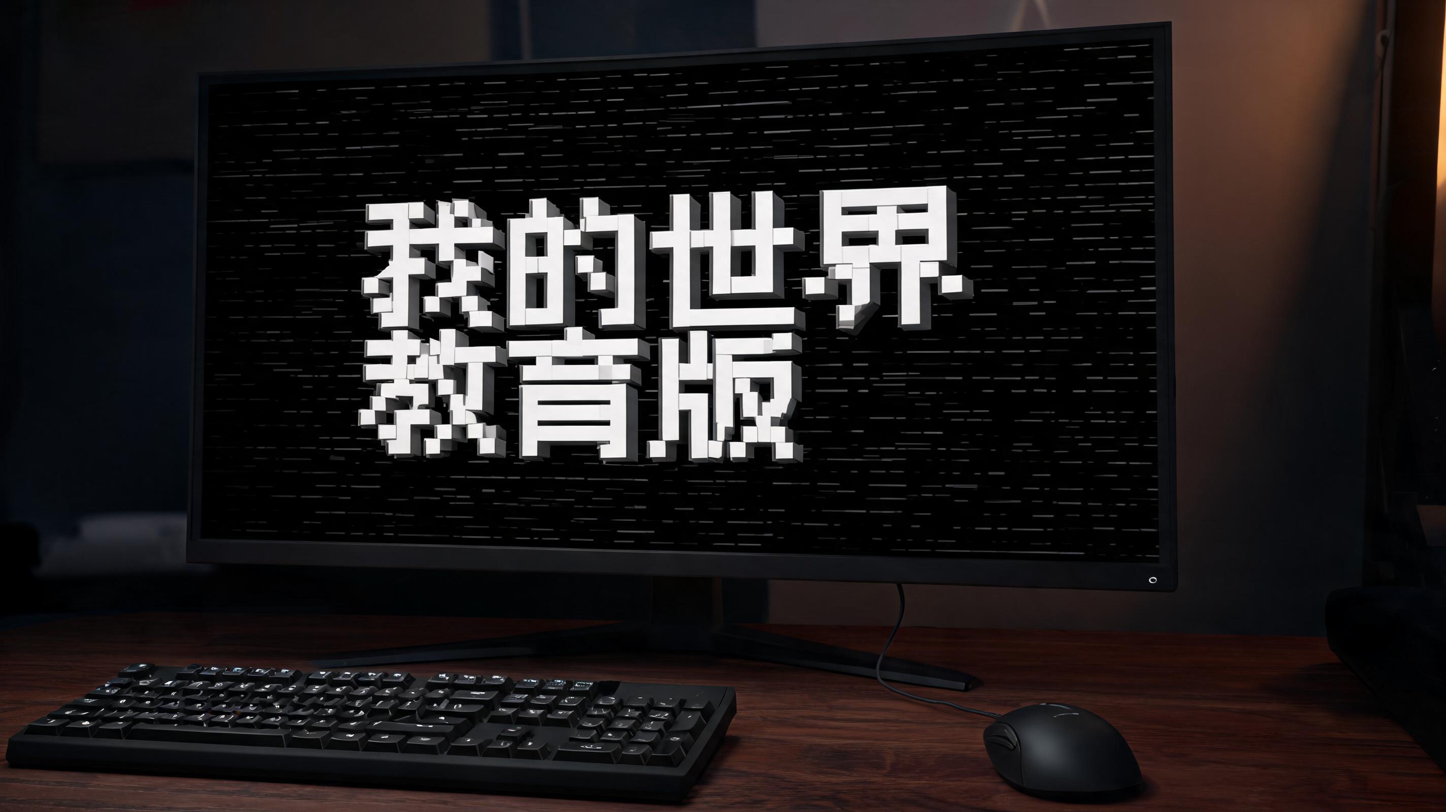 "我的世界教育版" — Pixel Art text effect
