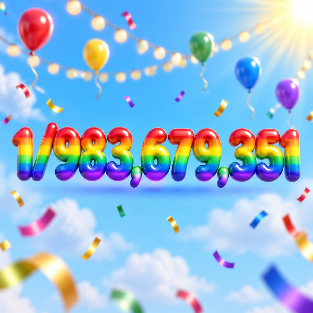"1/983,679,351" — Rainbow | AI Text Effect Generator