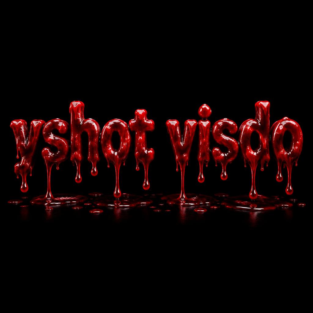 "yshot visdo" — Drip Font Blood | AI Text Effect Generator